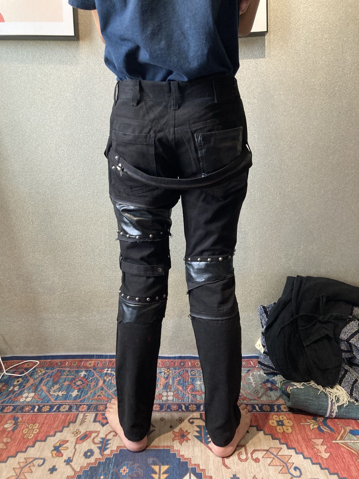 Sex Pot ReVeNGe Sex Revenge Revenge Bondage Punk Pants patchwork Leather Size US 30 / EU 46 - 3 Thumbnail