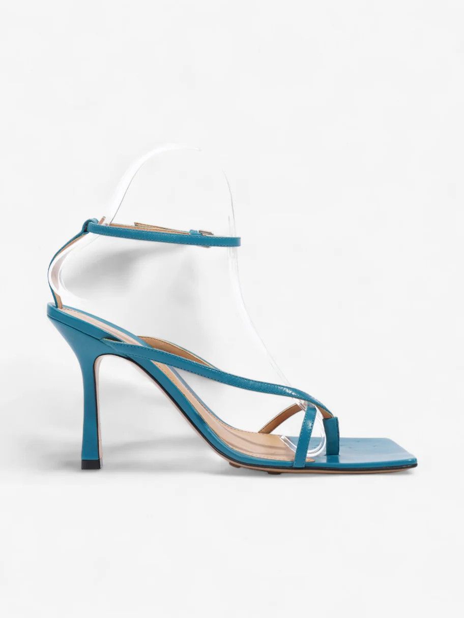 Bottega Veneta o1n1vont1024 Stretch Square Toe Ankle Strap Sandals Sky Blue Size US 5.5 / IT 35.5 - 4 Thumbnail