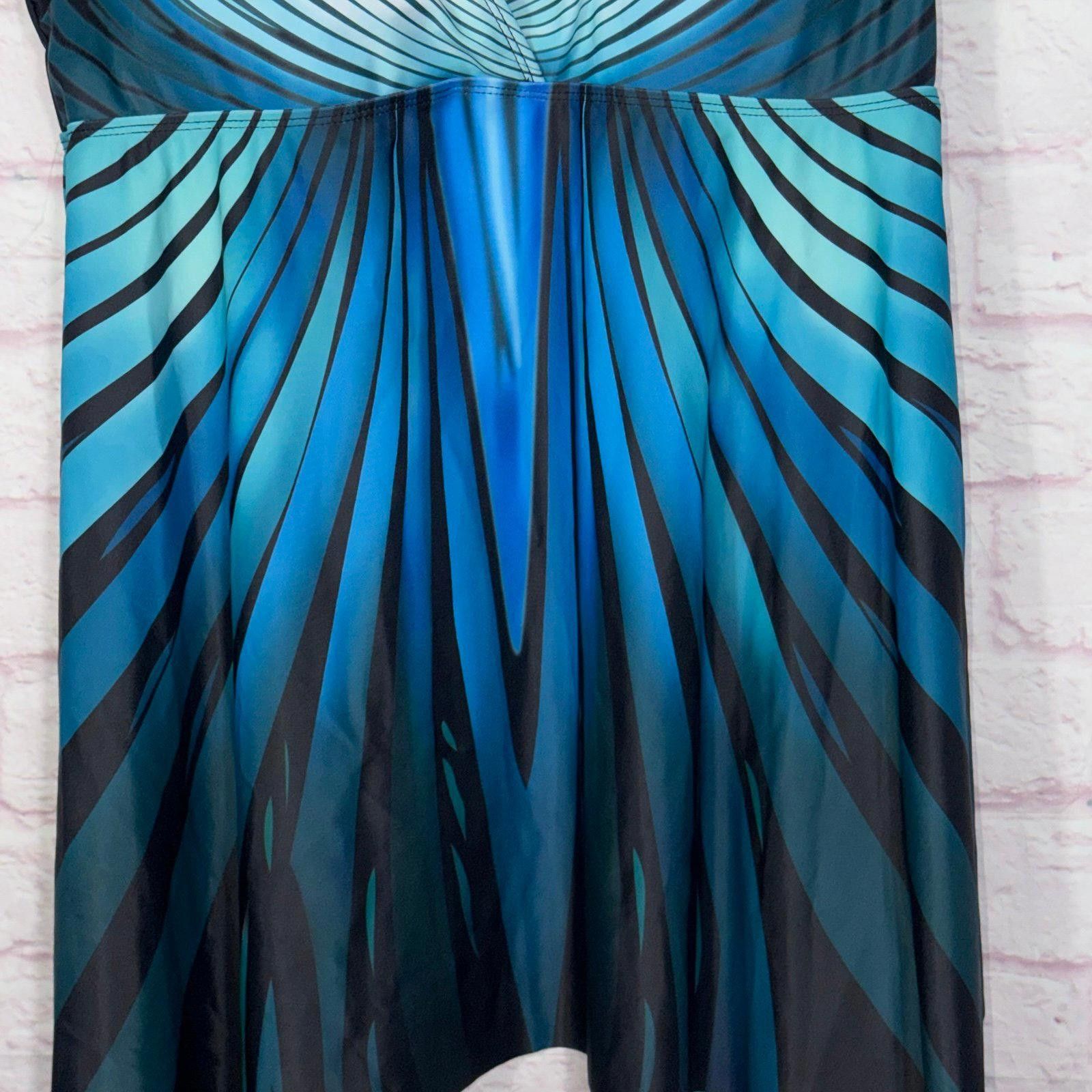 Other Stylish Blue and Black Striped Tankini Top Size 16 Size ONE SIZE - 3 Thumbnail