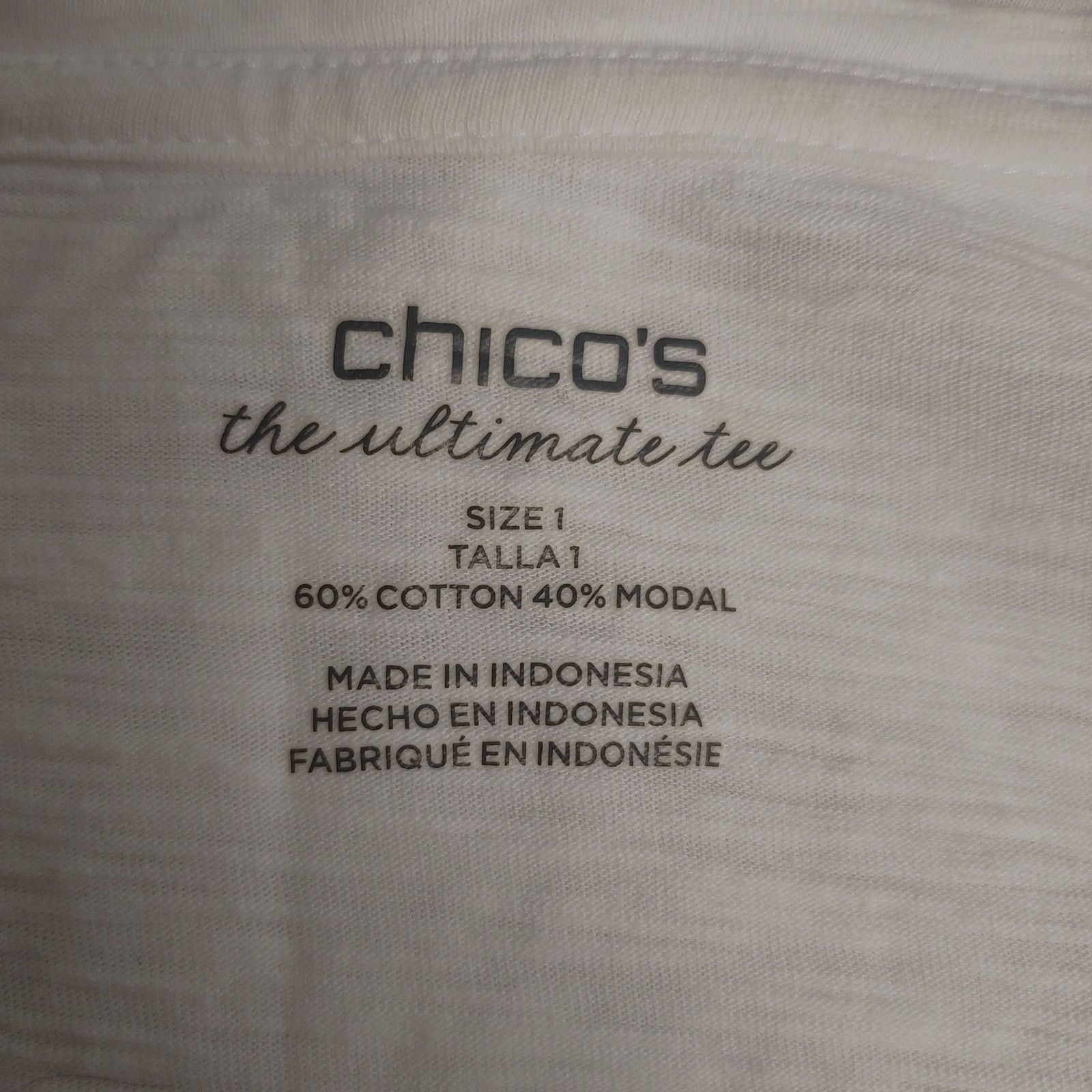 Other Chico's The Ultimate Tee Women's S Off White Long Sleeve Top Size S / US 4 / IT 40 - 4 Thumbnail