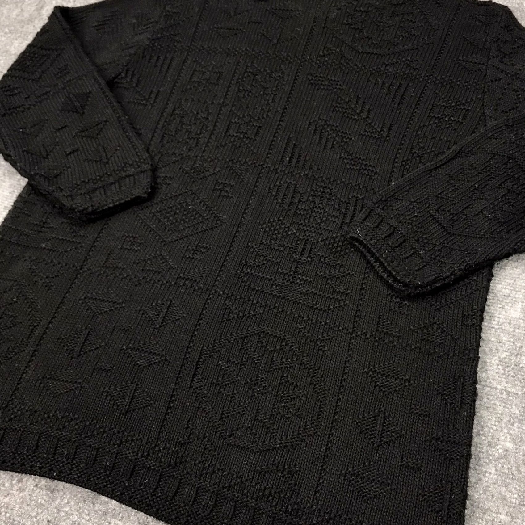 Vintage VTG 90s Alfred Dunner Women Black Cable Knit Sweater 3/4 Sleeves Medium Made USA Size M / US 6-8 / IT 42-44 - 6 Thumbnail