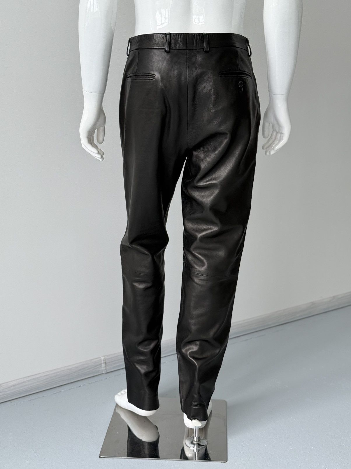 Gucci Gucci Tom Ford Era Dark Brown Black Lambskin Leather Pants Size US 35 - 6 Thumbnail