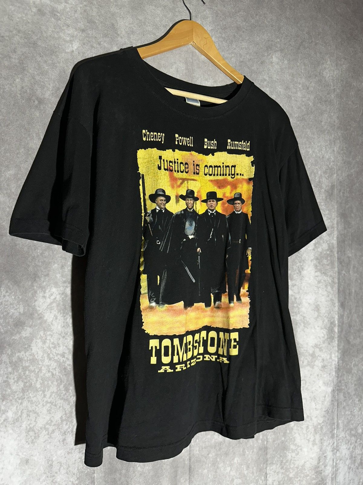 image of Vintage Tombstone Arizona Political Tee in Black, Men's (Size XL)