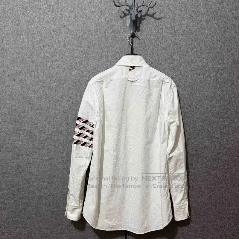 Thom Browne Thom Browne White Cotton Embroidered Logo Shirt . Size US S / EU 44-46 / 1 - 2 Thumbnail
