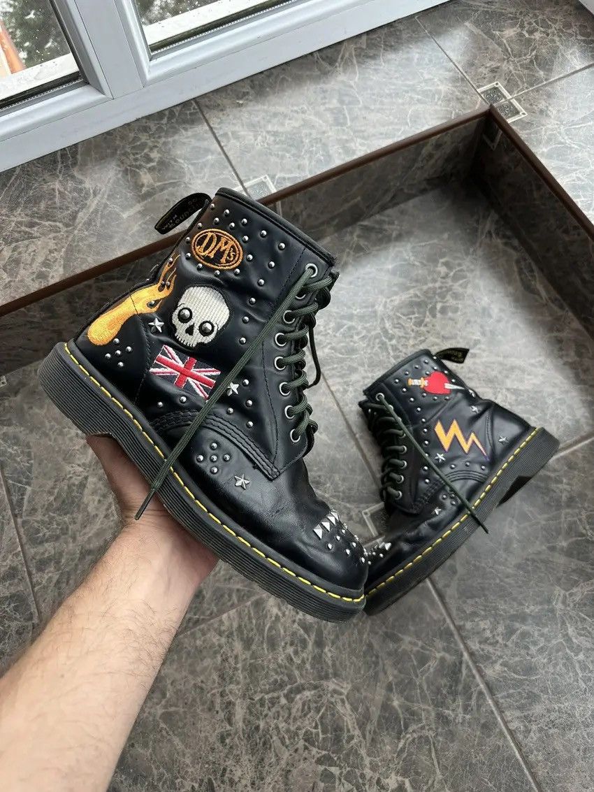 Dr. Martens Rock Band Vintage Dr.Martens RocknRoll 1460 Studded Skull Heart England Boots Grailed