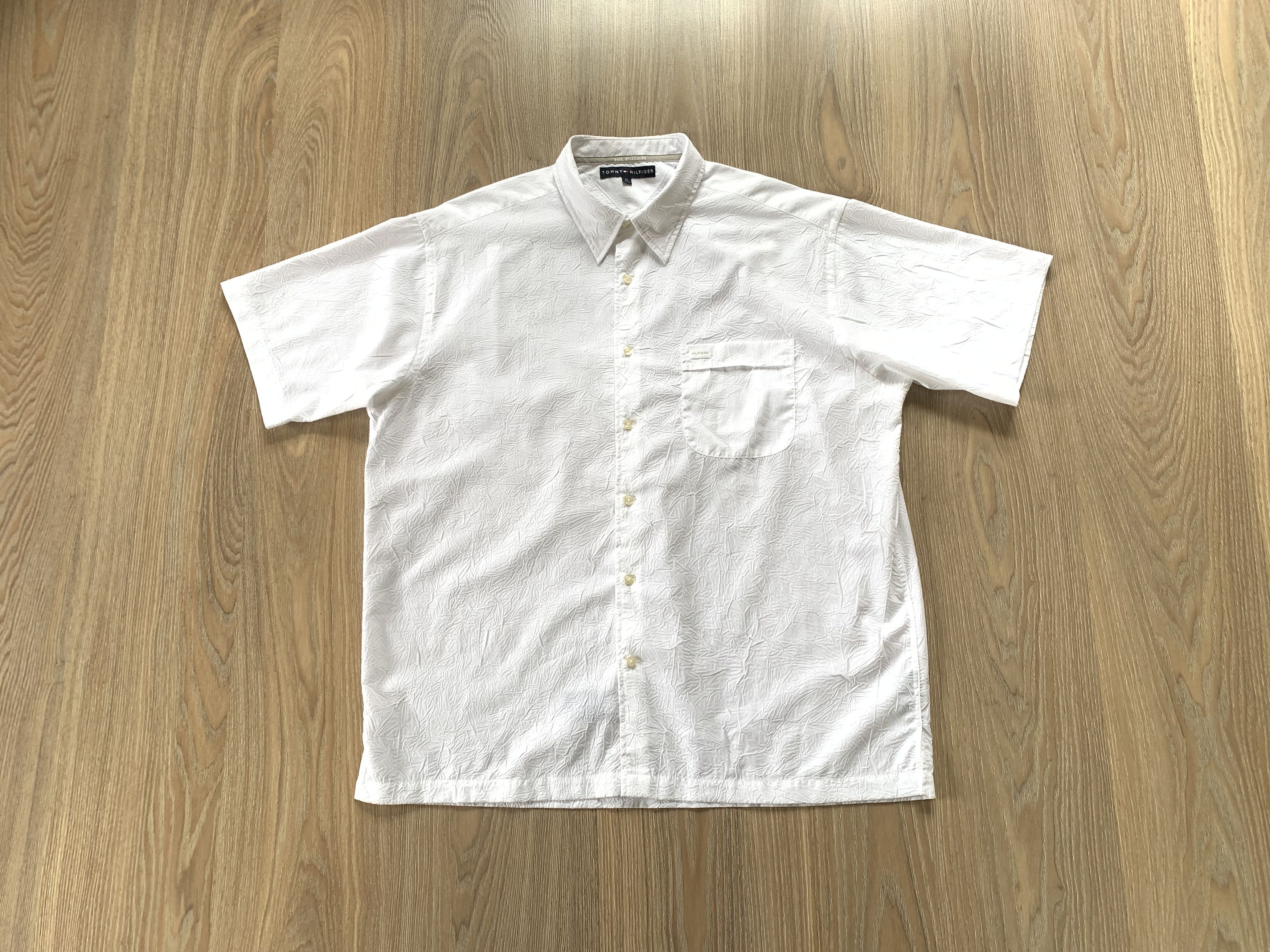 Tommy Hilfiger Tommy Hilfiger White Light Cotton Short Sleeve Shirt Size US XL / EU 56 / 4 - 2 Thumbnail