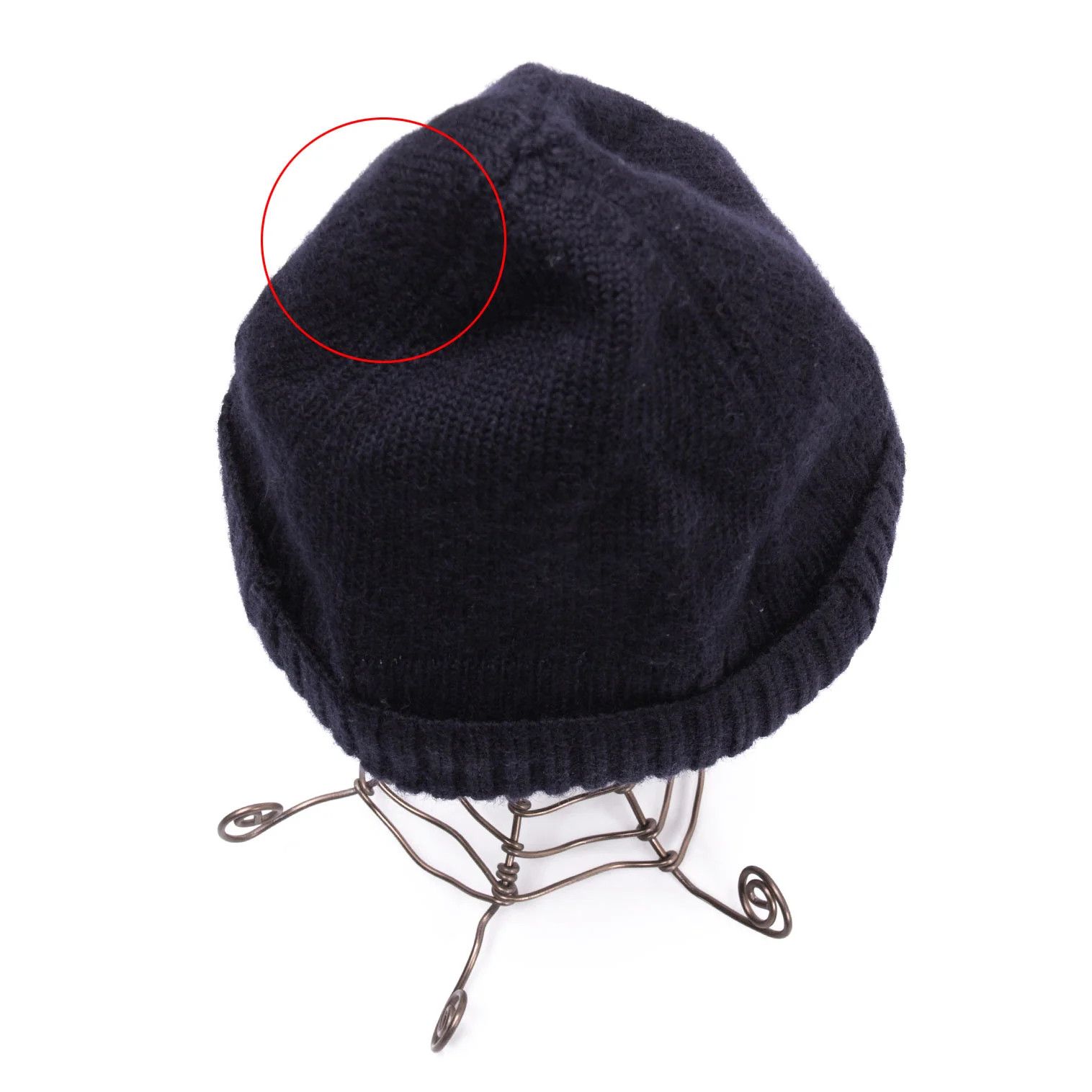 Dries Van Noten Wool Ribbed Knit Cap in Navy Blue Size ONE SIZE - 6 Thumbnail