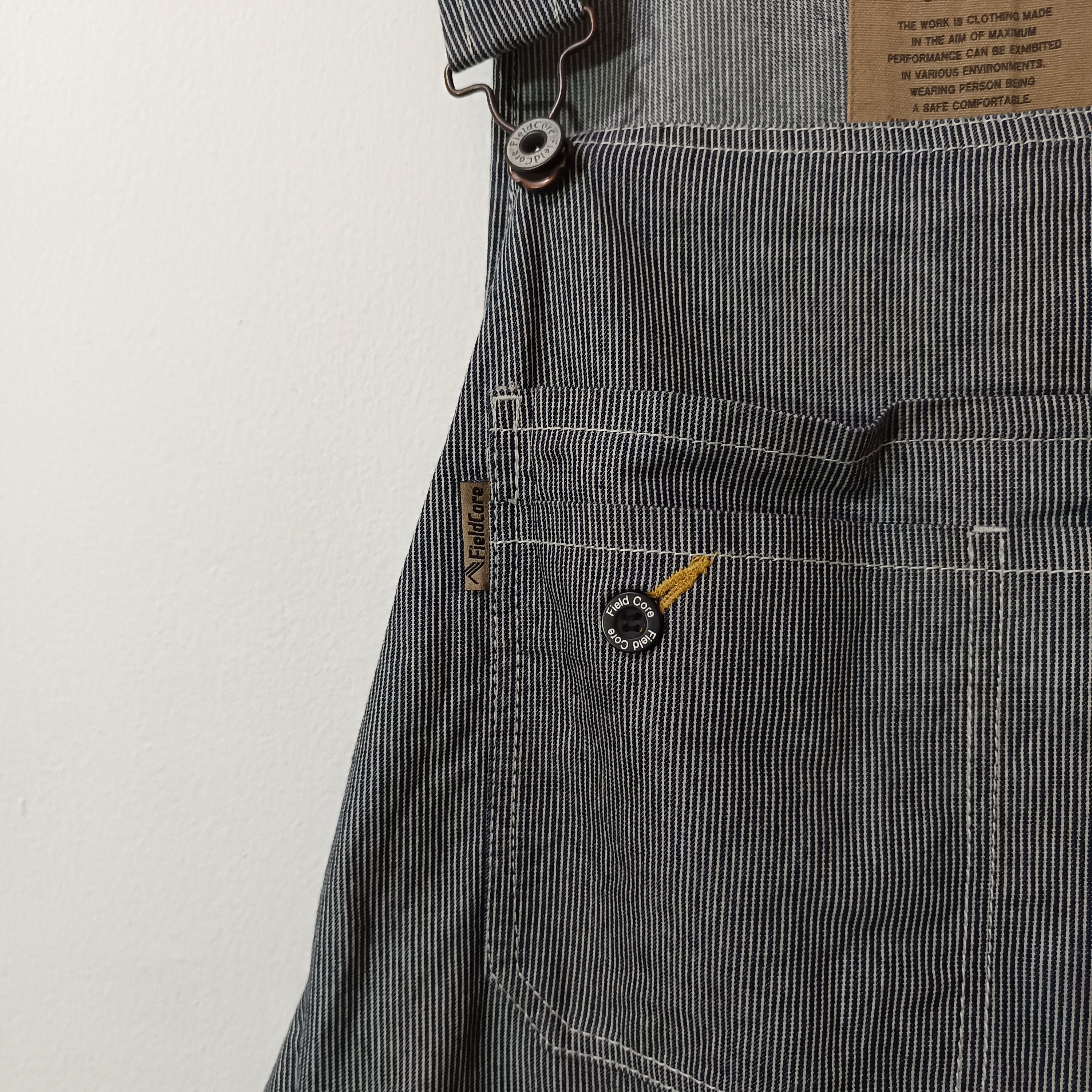 Japanese Brand FIELDCORE OVERALL STRIPED JEANS Size US 34 / EU 50 - 2 Thumbnail