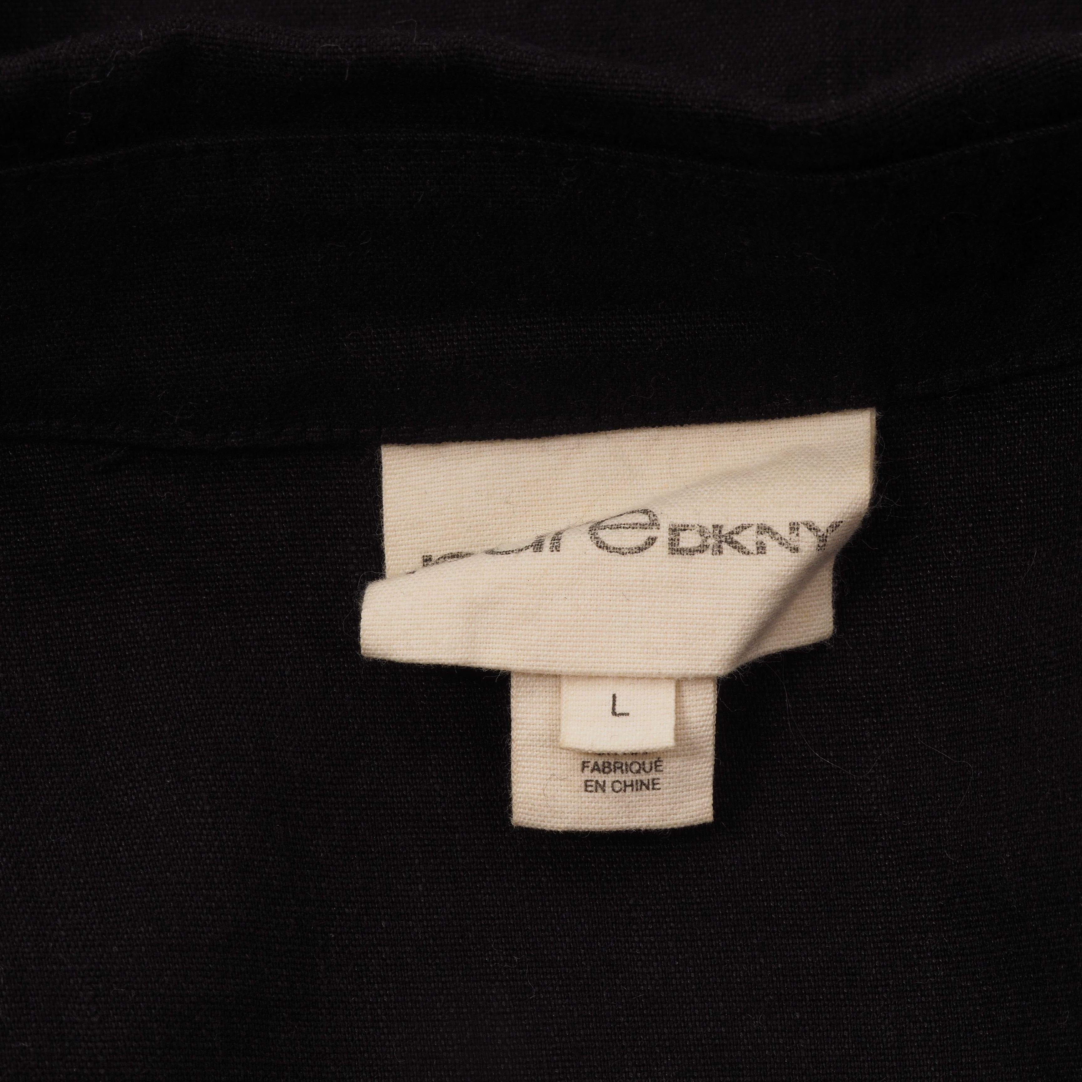 DKNY DKNY PURE Black Linen Moto Biker Style Jacket Size L / US 10 / IT 46 - 5 Thumbnail