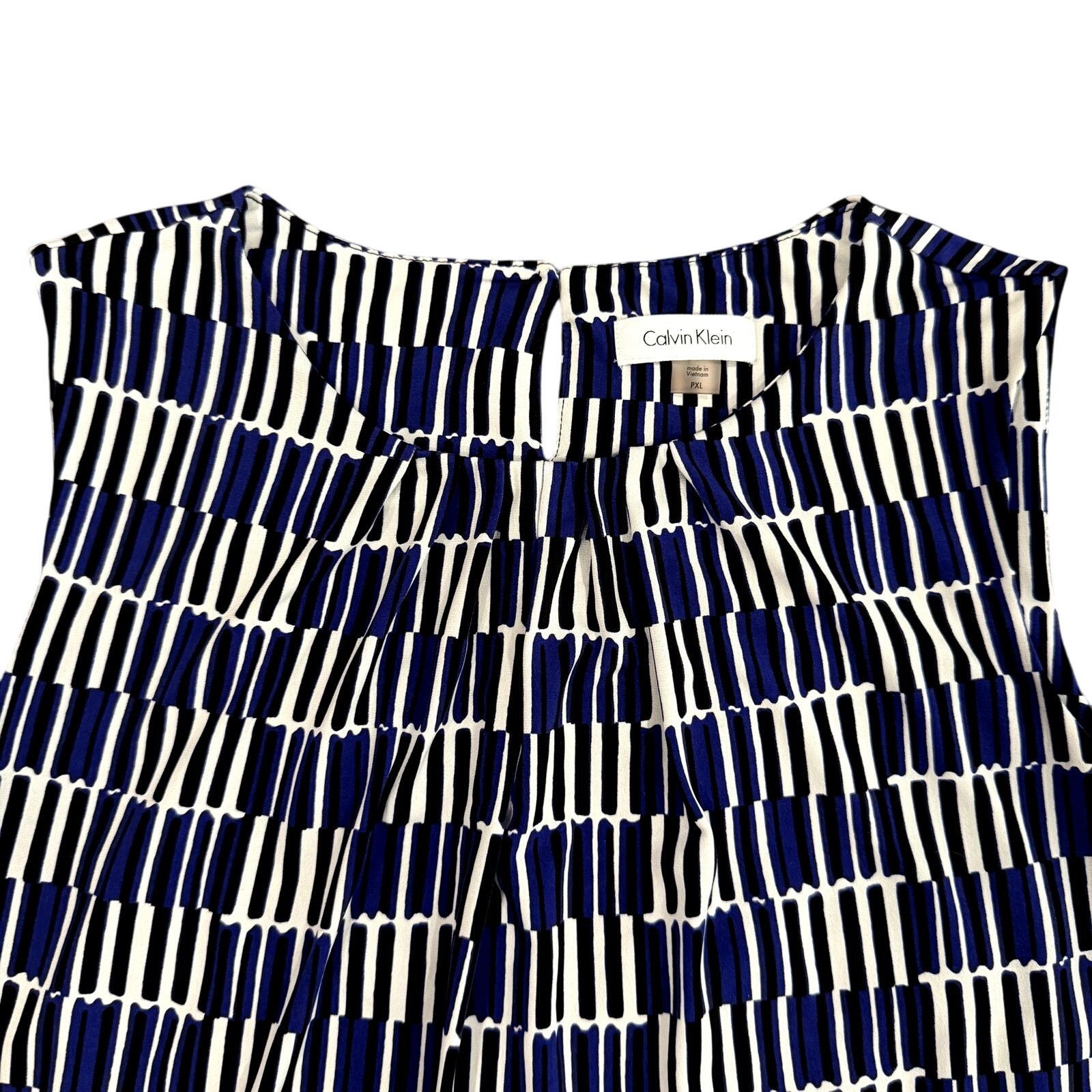 Calvin Klein Calvin Klein Petite Abstract Sleeveless Blouse, Size PXL Size XL / US 12-14 / IT 48-50 - 2 Thumbnail