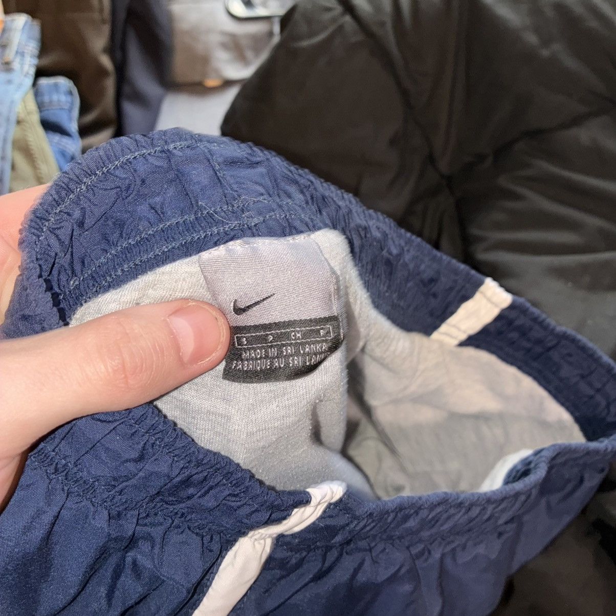 Nike Y2K Baggy Nike Gray Tag Sweatpants Sm Navy Blue White Stripe Size US 30 / EU 46 - 3 Thumbnail
