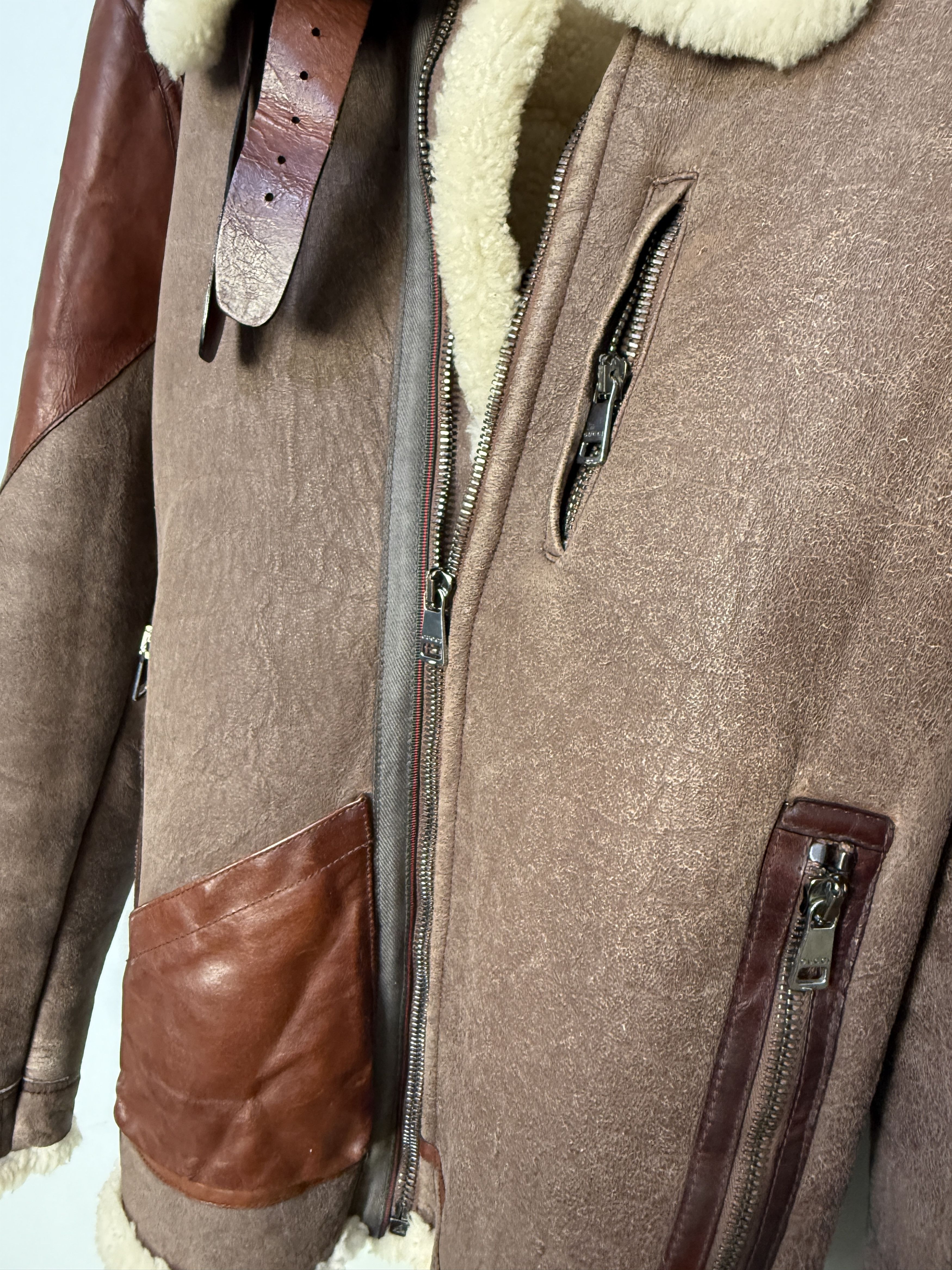 Gucci Gucci aviator flight jacket sheepskin rare military inspired Size US M / EU 48-50 / 2 - 9 Thumbnail