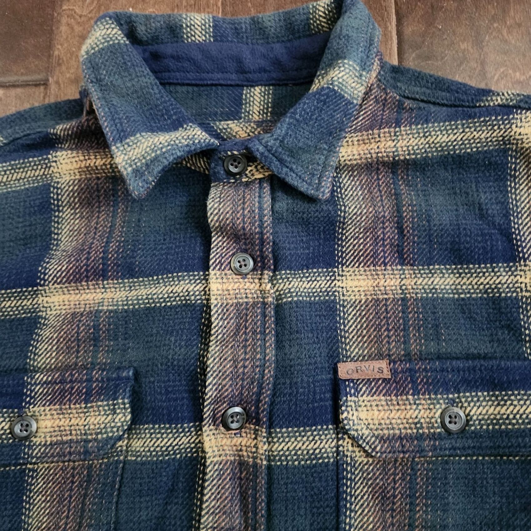 Orvis Orvis Mens Medium Plaid Fleece Lined Flannel Shirt Jacket Outdoor Shacket Size US M / EU 48-50 / 2 - 5 Thumbnail