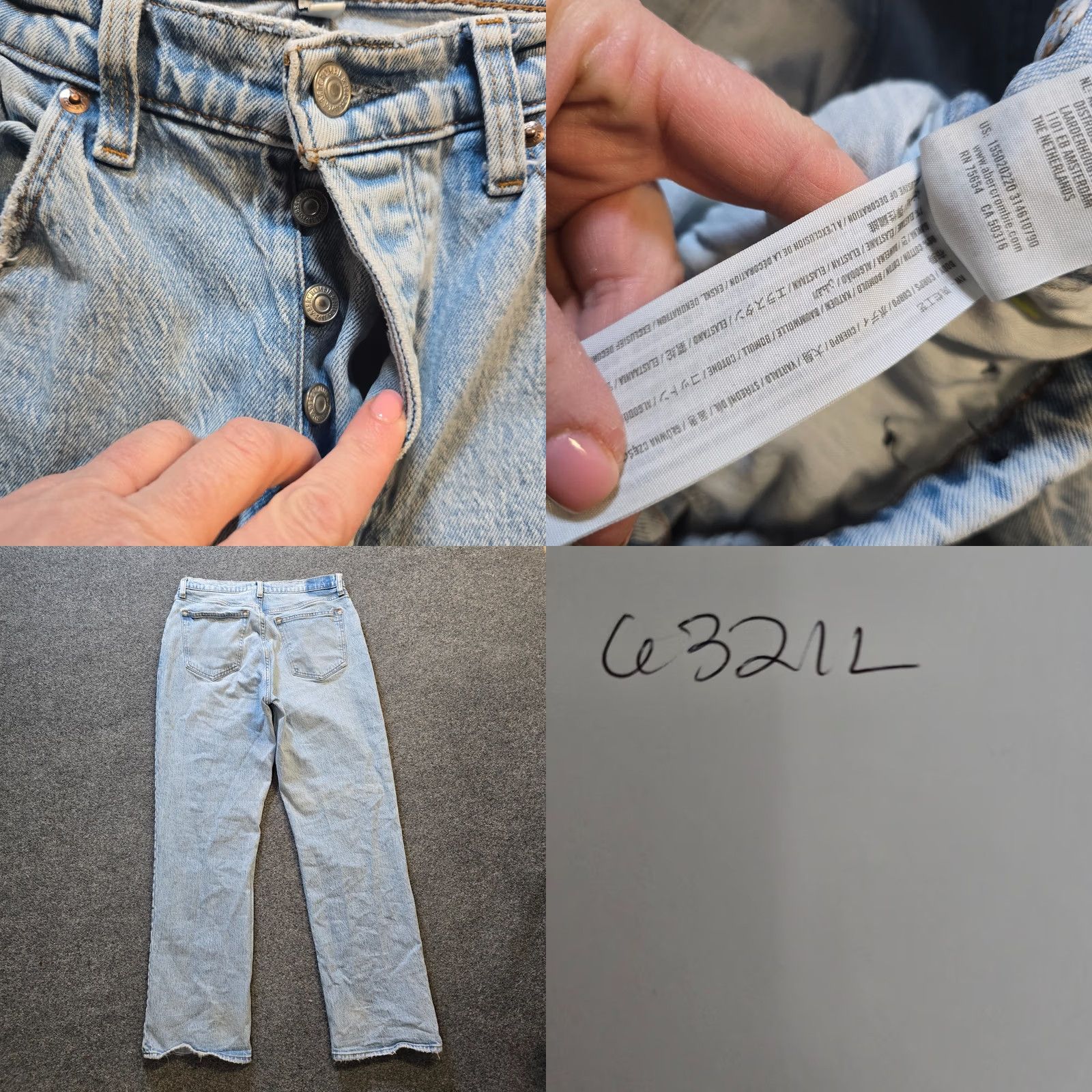 Abercrombie & Fitch Abercrombie & Fitch Jeans Womens 8 Long Blue 90s Baggy Low Rise Buttonfly Capsule Straight Jeans Womens 8 Tall Denim Distressed Size 30" / US 8 / IT 44 - 8 Thumbnail