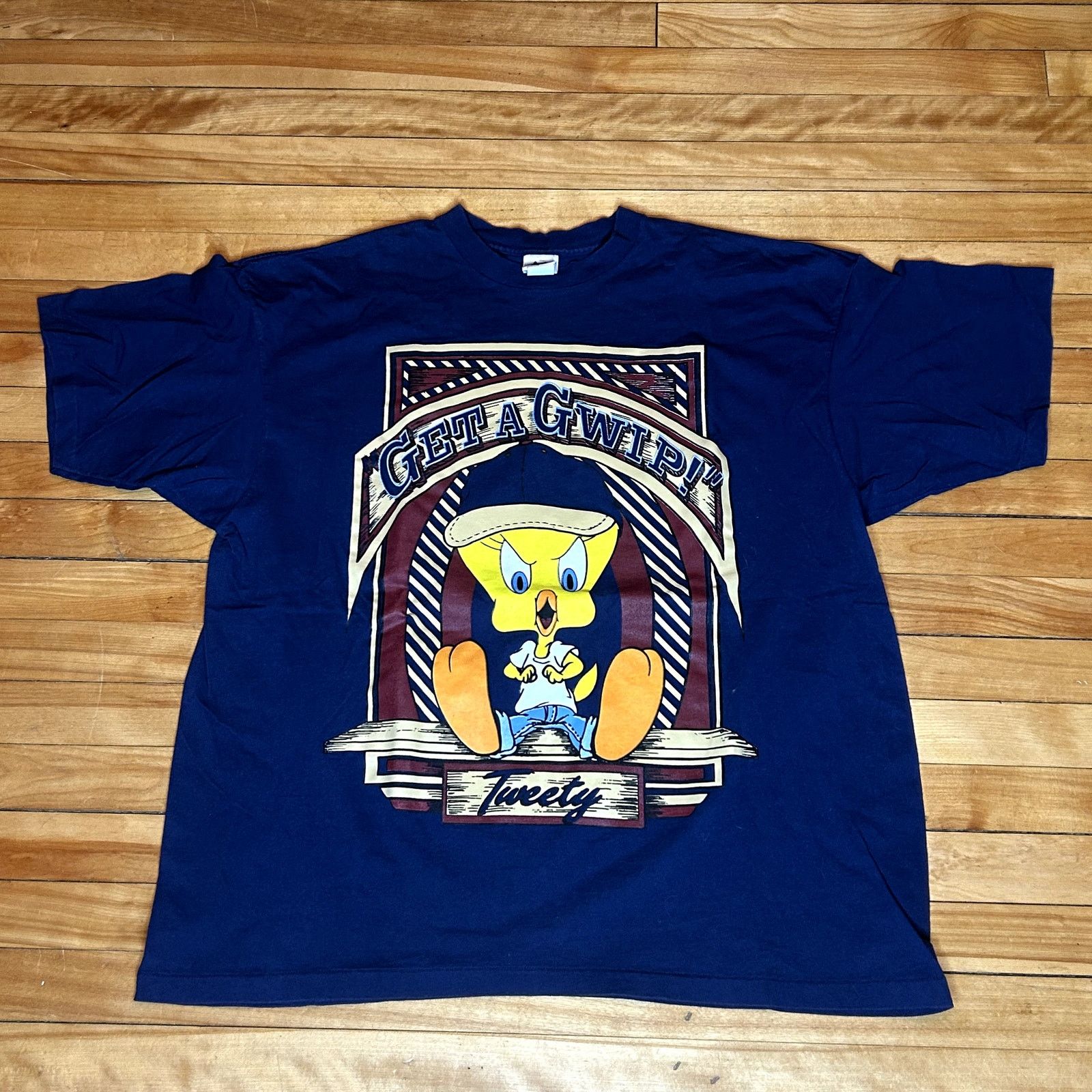 Vintage Vintage 90s Looney Toons Tweety Bird T-Shirt Size US L / EU 52-54 / 3 - 1 Thumbnail