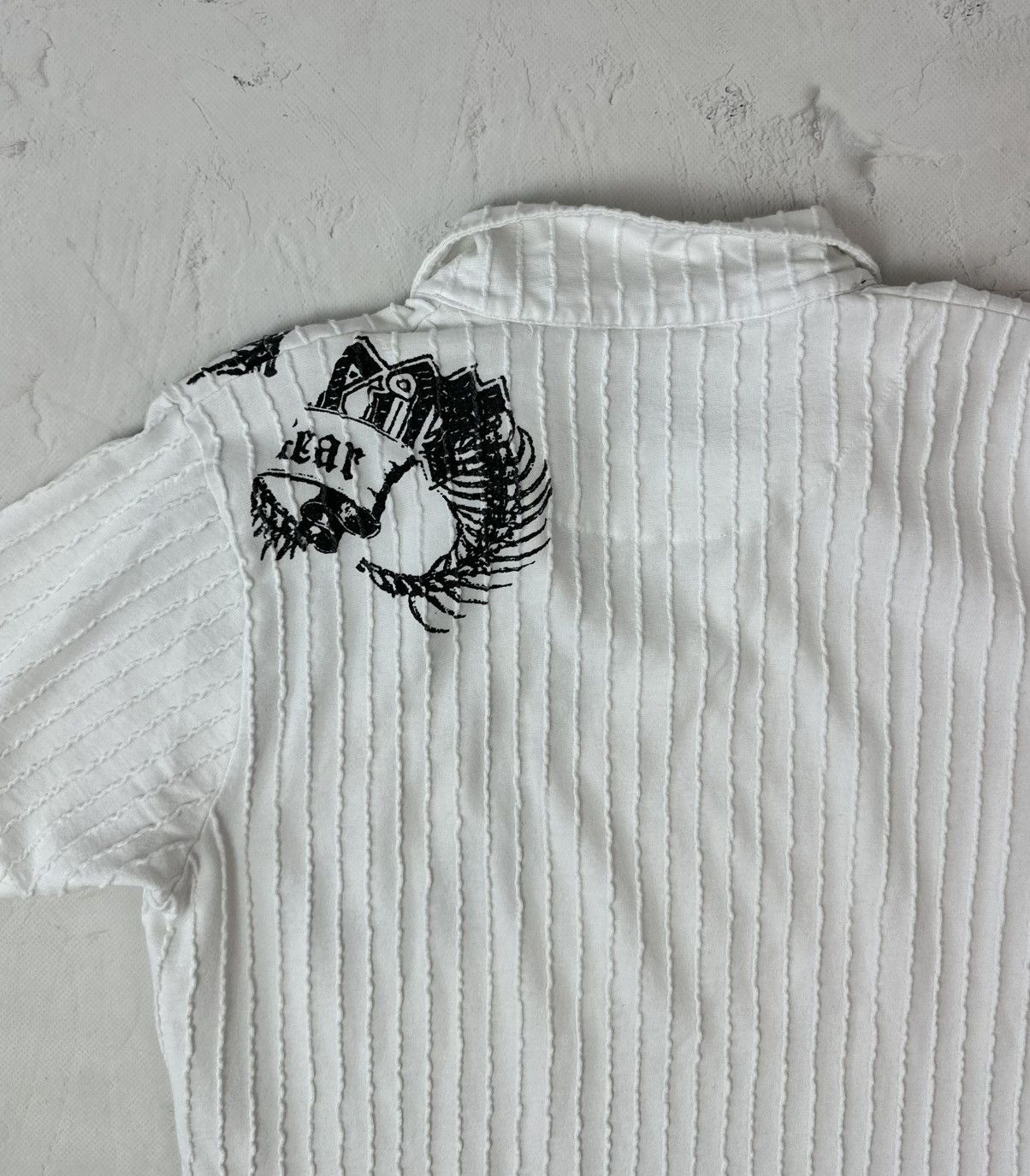 Vintage Vintage Ribbed Printed White Short Sleeve Polo Size US S / EU 44-46 / 1 - 11 Thumbnail
