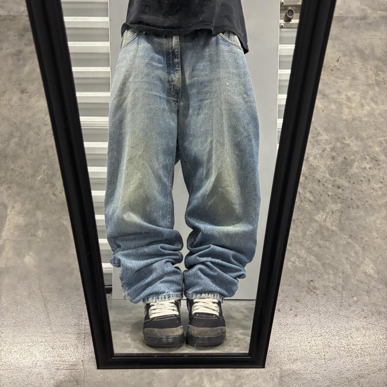 Japanese Brand × Vintage Crazy Vintage Y2K/2000s Grunge Light Wash Denim Jeans! Size US 36 / EU 52 - 1 Thumbnail