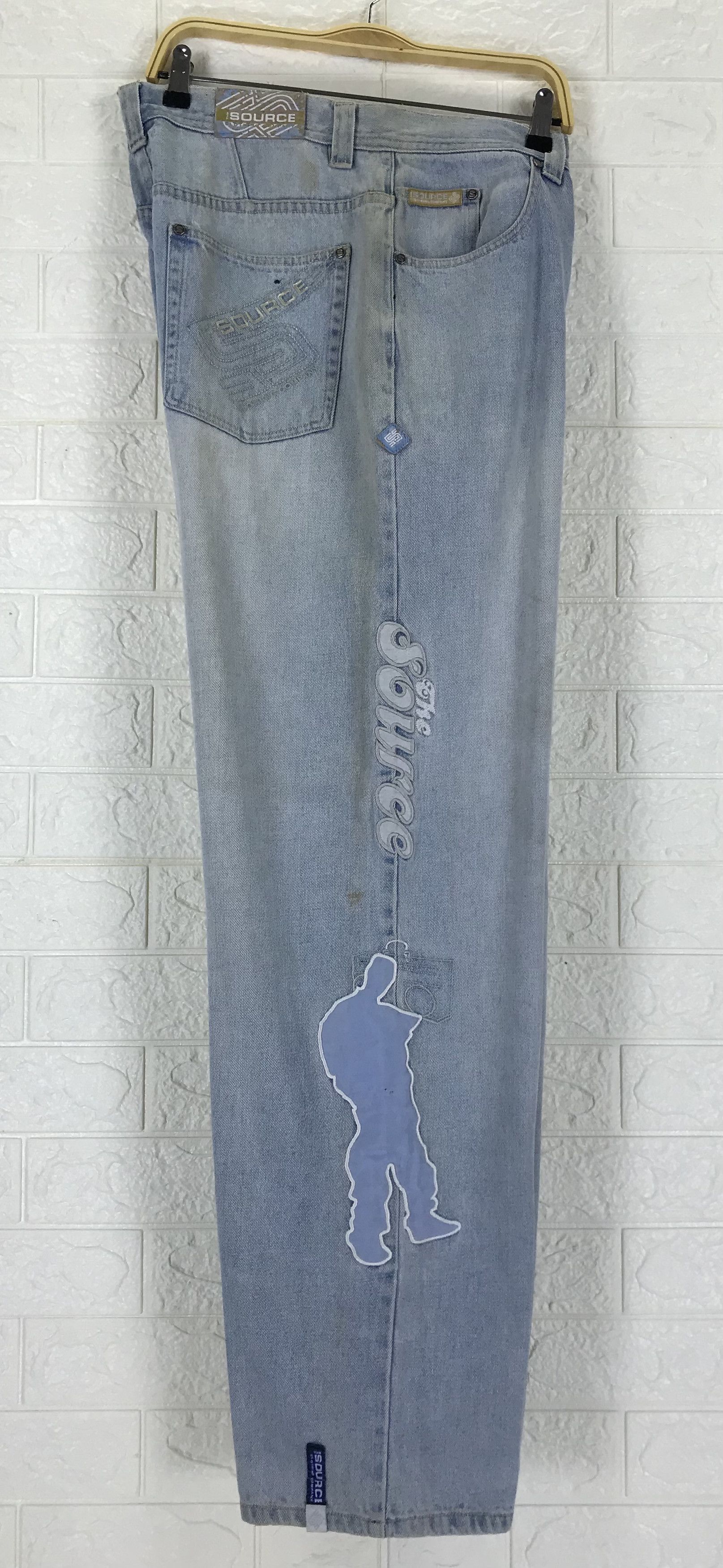 Japanese Brand Vintage Source DNM Patched Wide Baggy Jeans Size US 34 / EU 50 - 14 Thumbnail