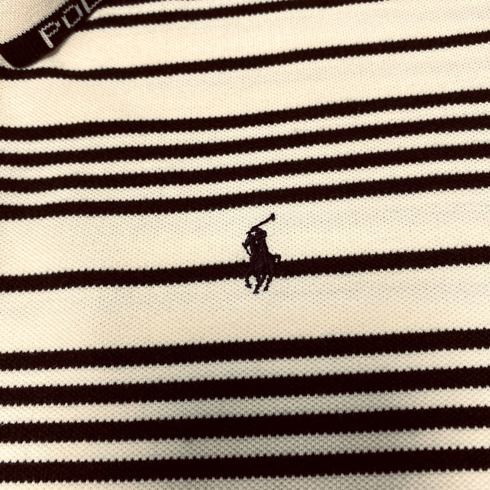 Polo Ralph Lauren Polo Golf Ralph Lauren Polo Shirt Mens XL Short Sleeve Black Cream Striped 6878 Size US XL / EU 56 / 4 - 4 Thumbnail