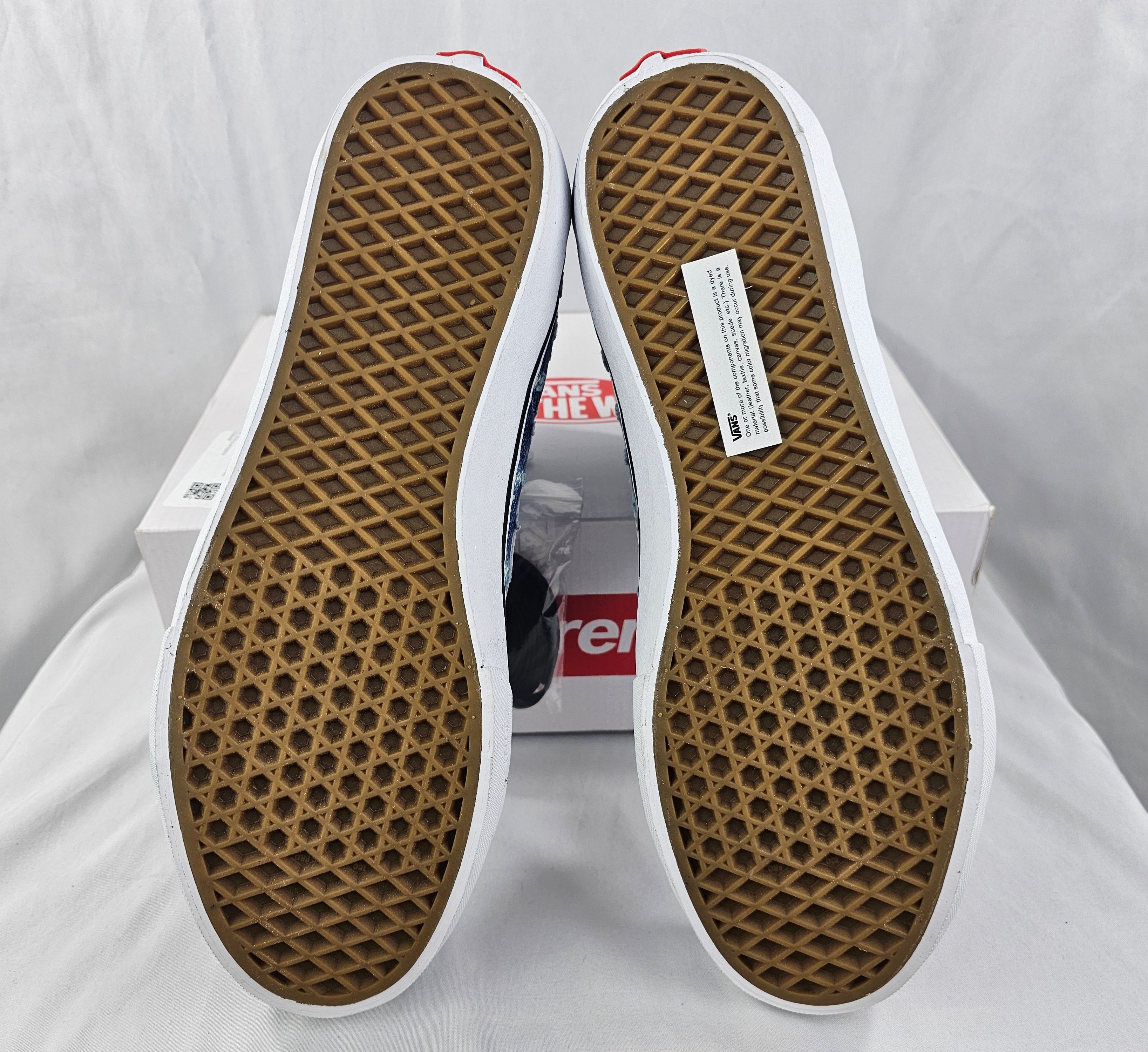 Supreme × Vans Supreme x VANS Sk8 - High Blue Hole Punch Denim Men's NEW Size US 13 / EU 46 - 7 Thumbnail