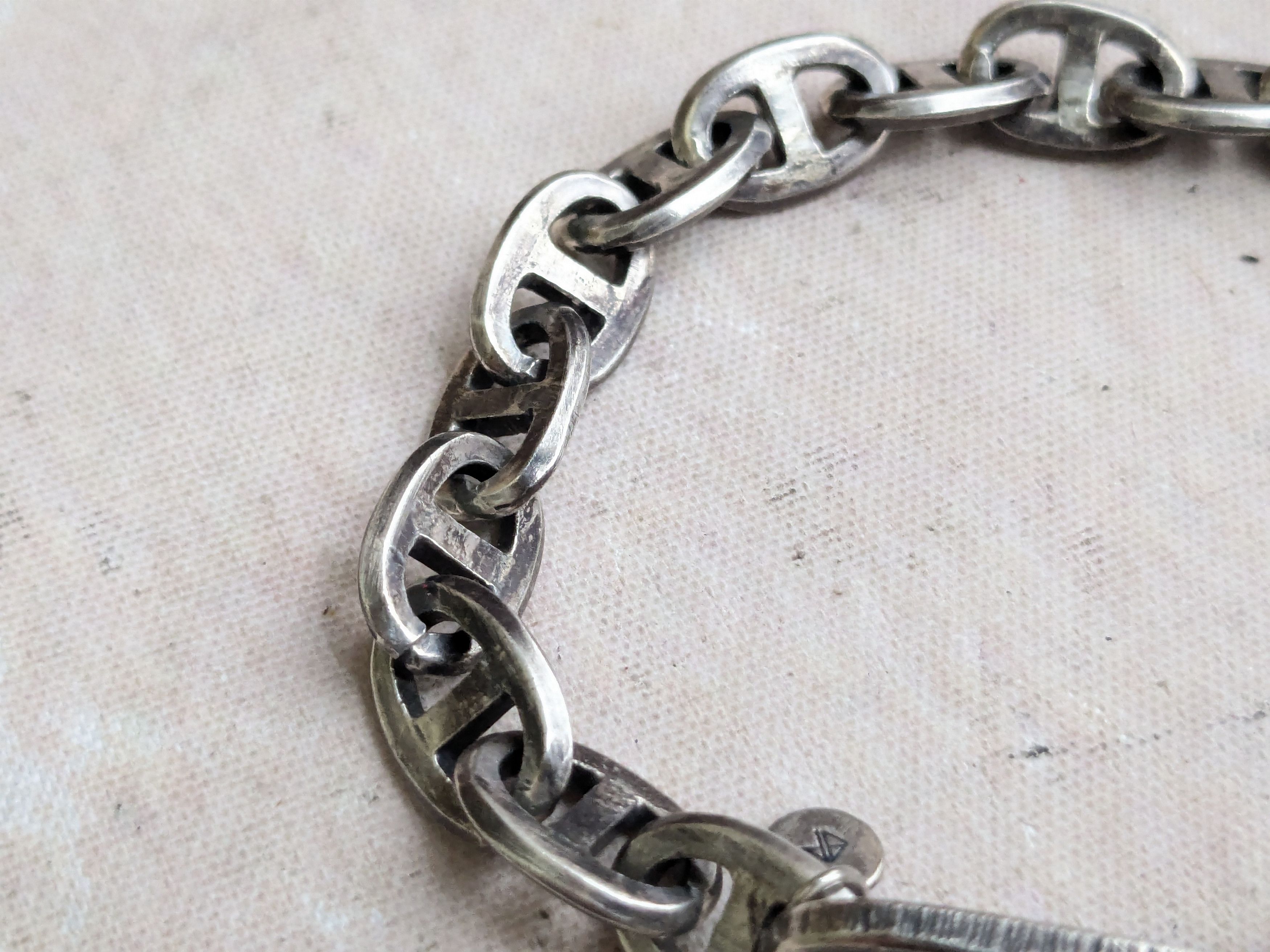 Jewelry Vintage Sterling Silver Bracelet Anchor Mariner 8.5" Size ONE SIZE - 3 Thumbnail