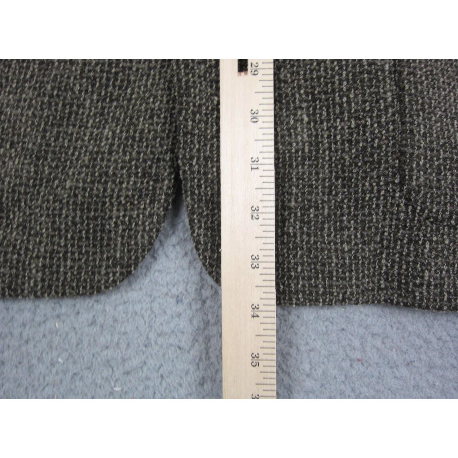 The Territory Ahead Territory Ahead Blazer Mens 44 L Green Black Wool Tweed Short Notch 3-Button Single-Breasted Vintage Jacket US Made Mens Size 44R - 6 Thumbnail
