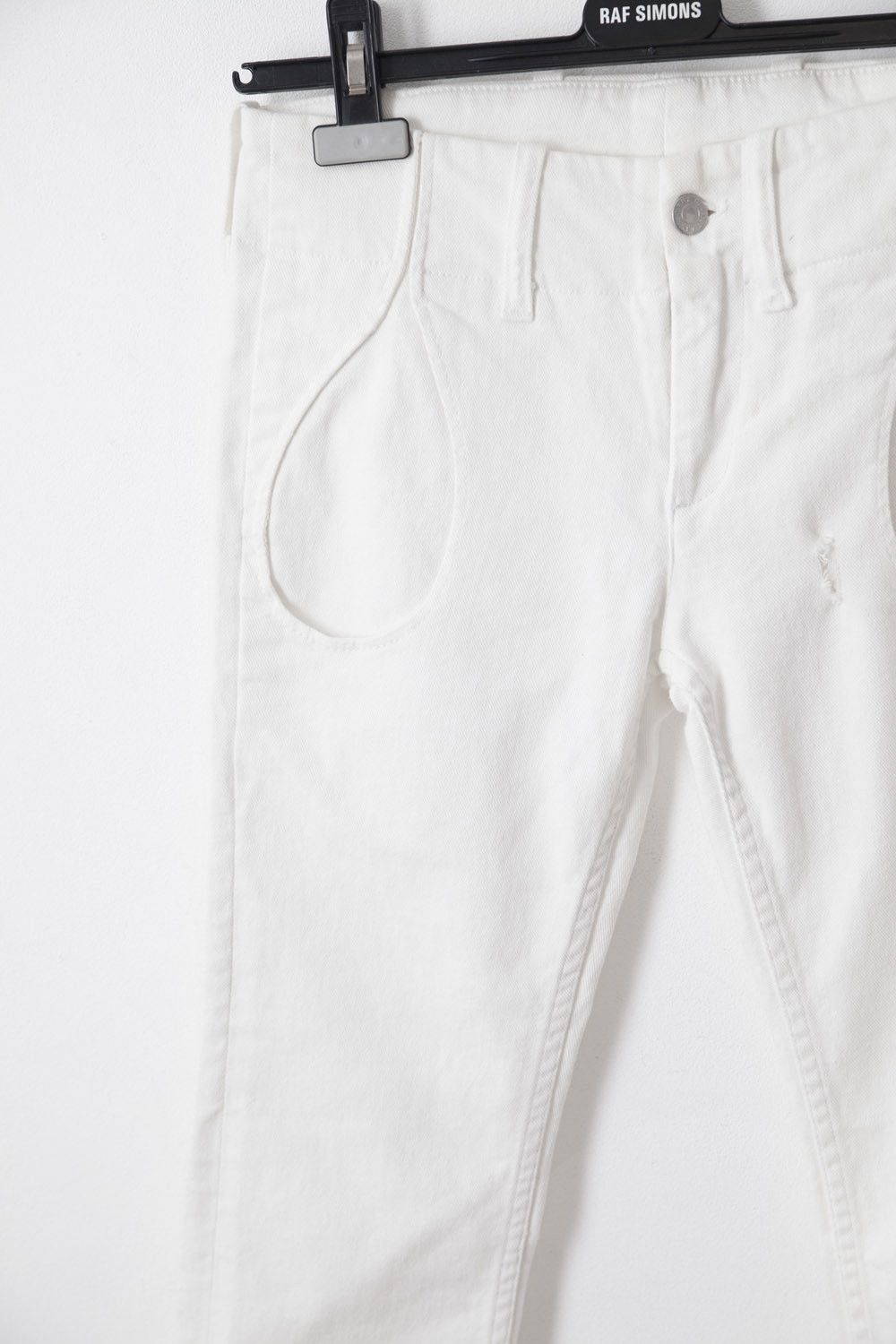Helmut Lang Vintage 2000's white tear drop denim jeans Size 25" / US 0 / IT 36 - 2 Thumbnail