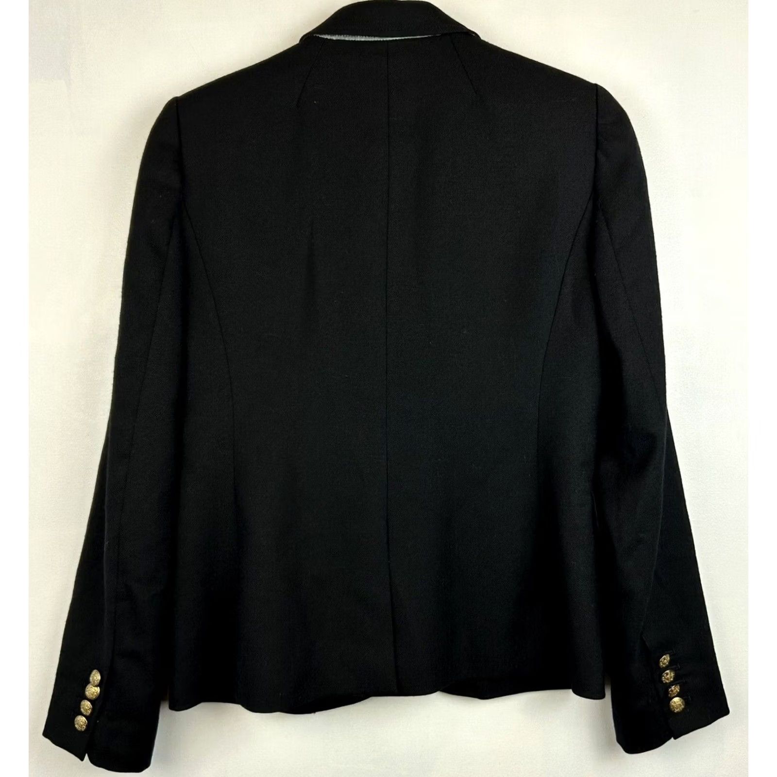 J.Crew J Crew Blazer Womens 4 Black Gold Buttons Jacket Preppy Academia Size S / US 4 / IT 40 - 2 Thumbnail