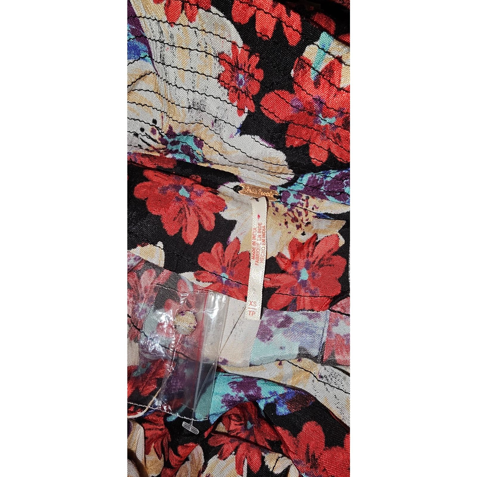 Free People New Sugar Crush Mini Dress $148 X-SMALL Black Floral Combo Size XS / US 0-2 / IT 36-38 - 4 Thumbnail