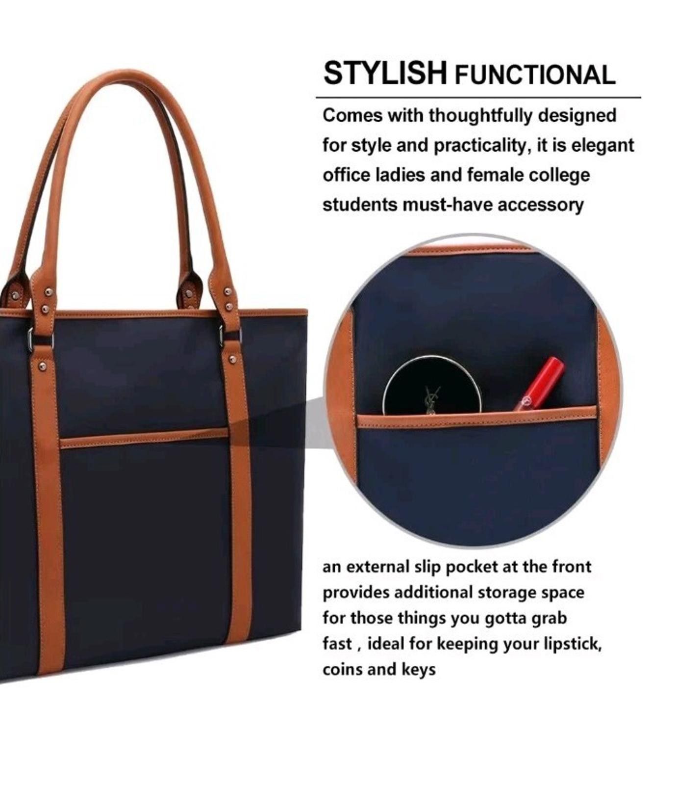Other Tote bag for women 15 -17 Inch Laptop Light Wt. Shoulder Bag Size ONE SIZE - 3 Thumbnail
