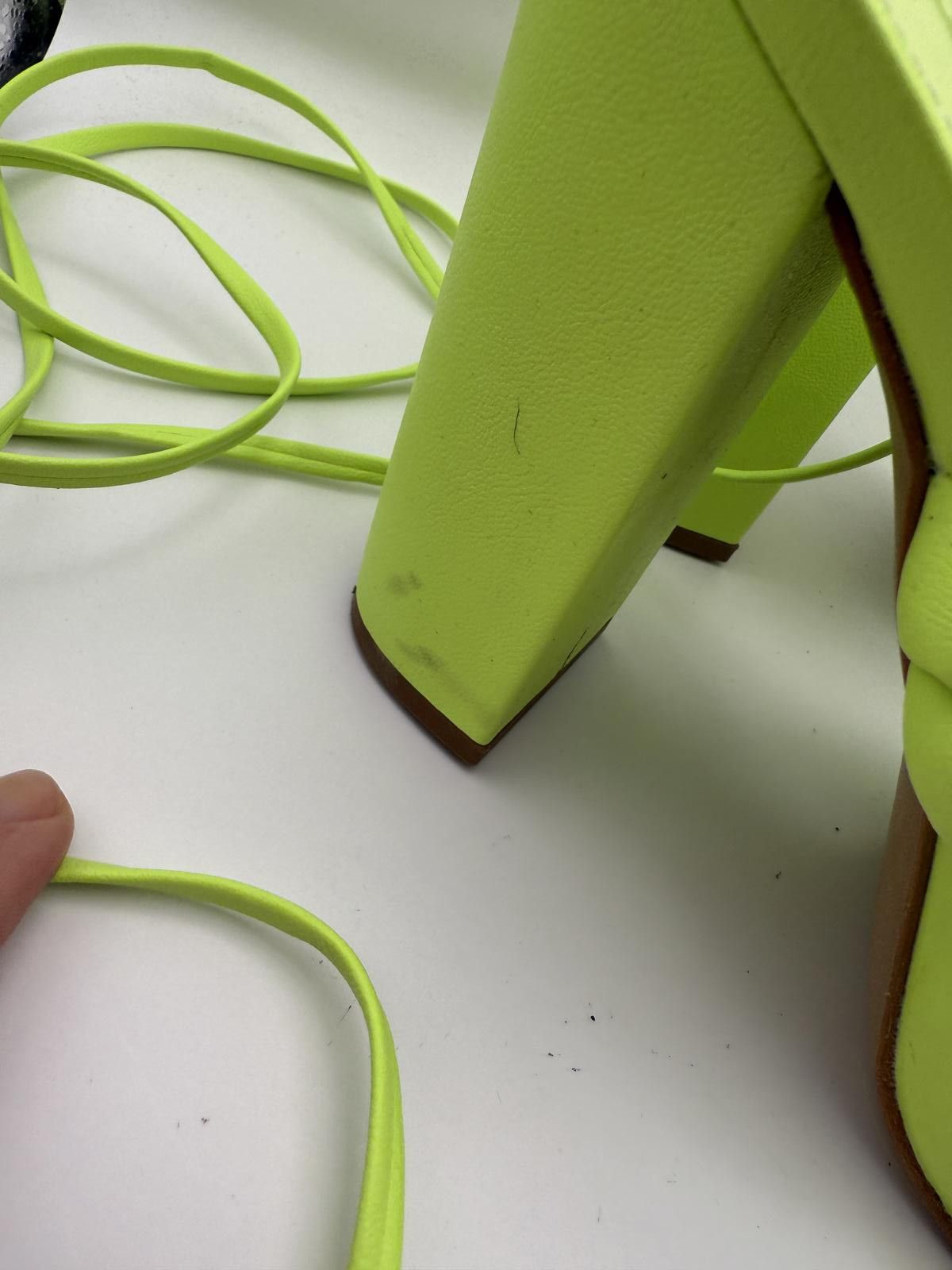 Other Schutz Neon Green Braided Strap High Heel Sandals Size 8 Size US 8 / IT 38 - 2 Thumbnail