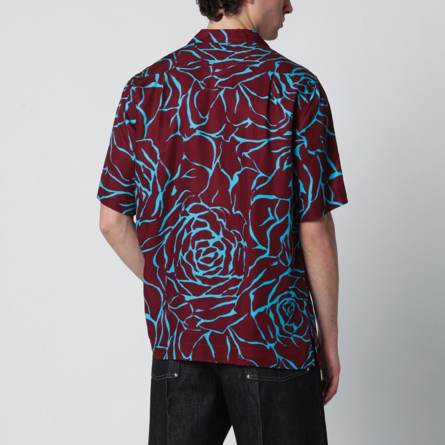 Dries Van Noten o1d2blof0226 Print Shirt in Burgundy Size US L / EU 52-54 / 3 - 2 Thumbnail