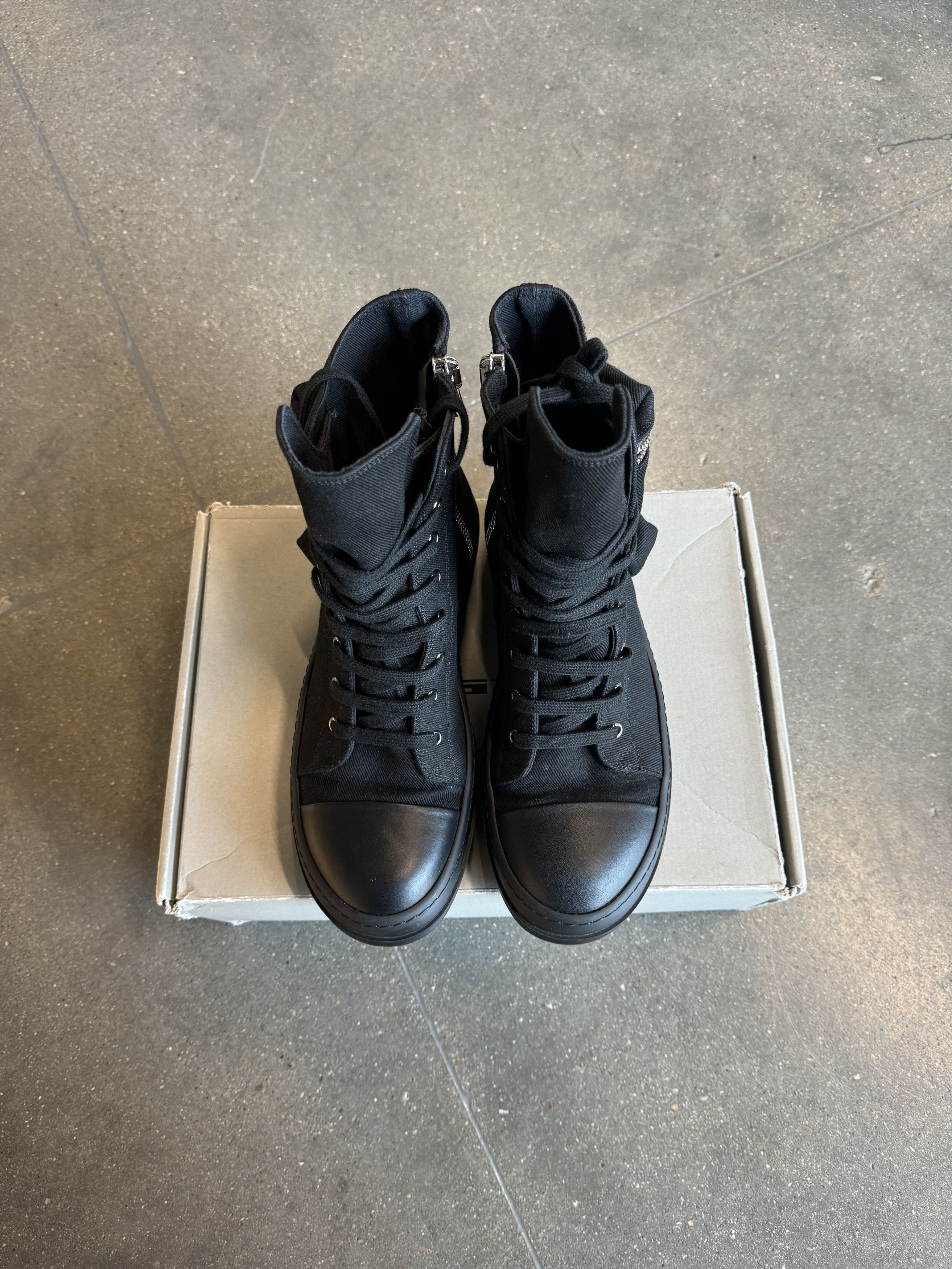 Rick Owens Rick Owens DRKSHDW Ramones Cargo Black Black Black Size US 9 / EU 42 - 2 Thumbnail