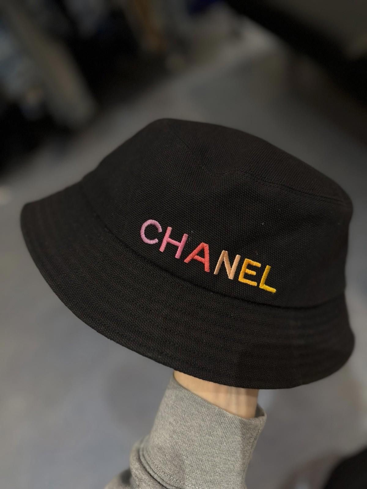 Chanel CHANEL Bucket Hat Cotton Canvas Multicolor CC Logo Size L Size ONE SIZE - 4 Thumbnail