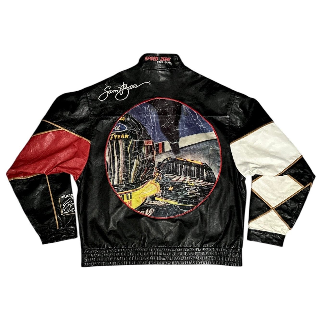 Vintage Speed Zone Rusty Wallace Miller Racing Sam Bass Art Jacket Size US XXL / EU 58 / 5 - 2 Thumbnail