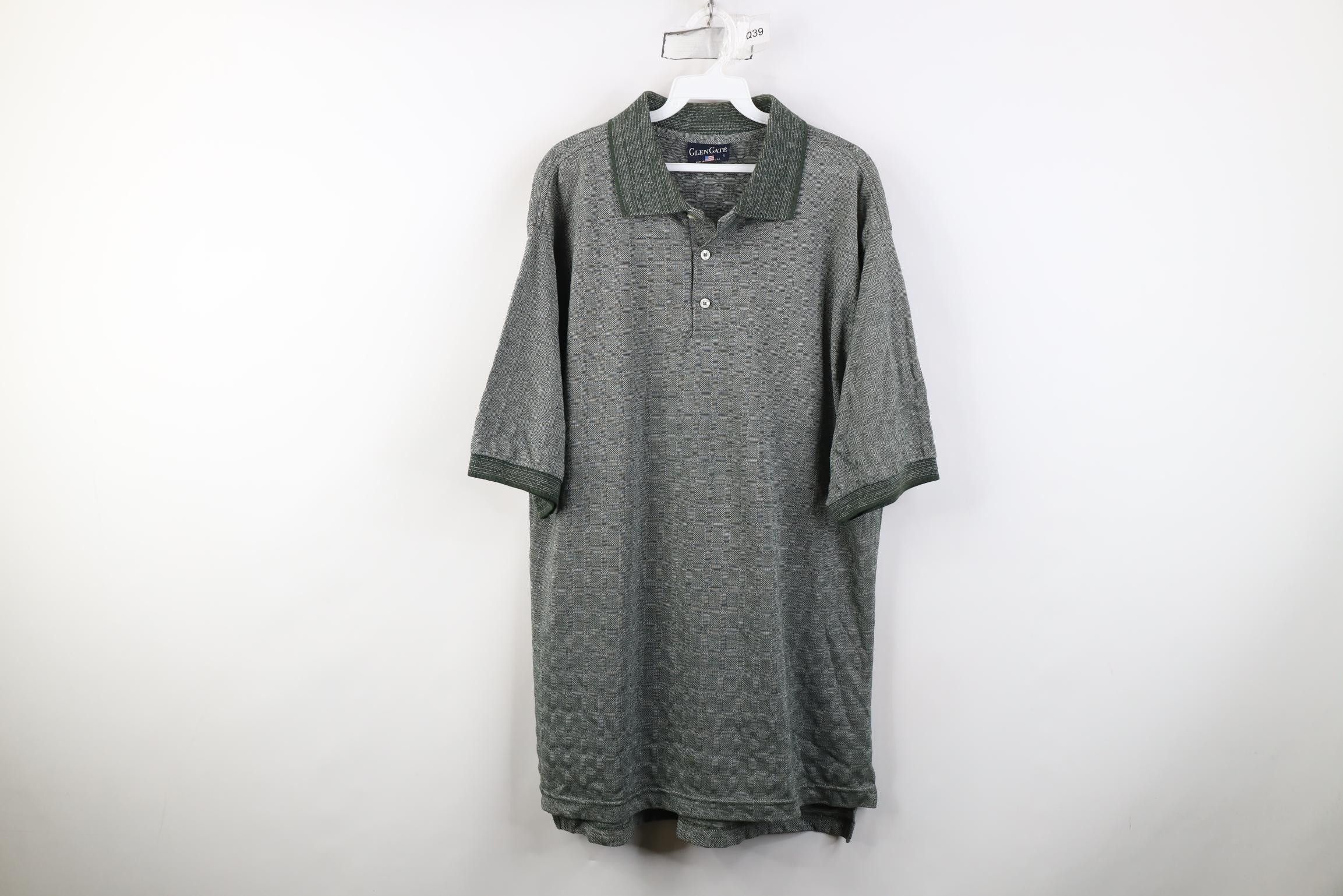 Vintage Vintage 90s Streetwear Checkered Golf Polo Shirt Green USA Size US L / EU 52-54 / 3 - 1 Thumbnail