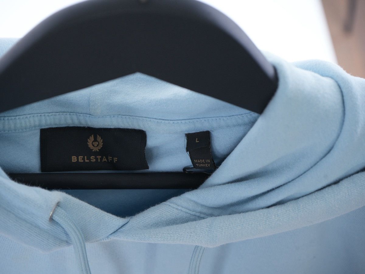Belstaff Belstaff Light Blue Logo Drawstring Hoodie Size US L / EU 52-54 / 3 - 5 Thumbnail