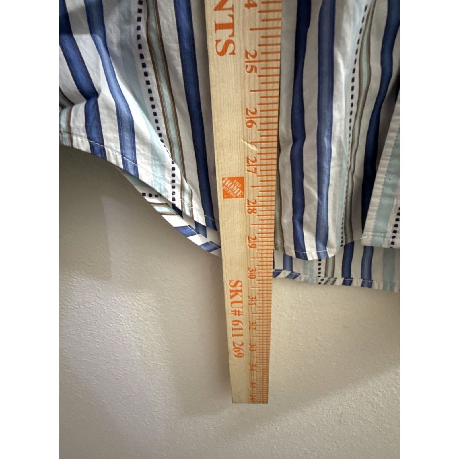Robert Graham Robert Graham Shirt Mens M Blue White Brown Striped Button Down Cotton Size US M / EU 48-50 / 2 - 6 Thumbnail