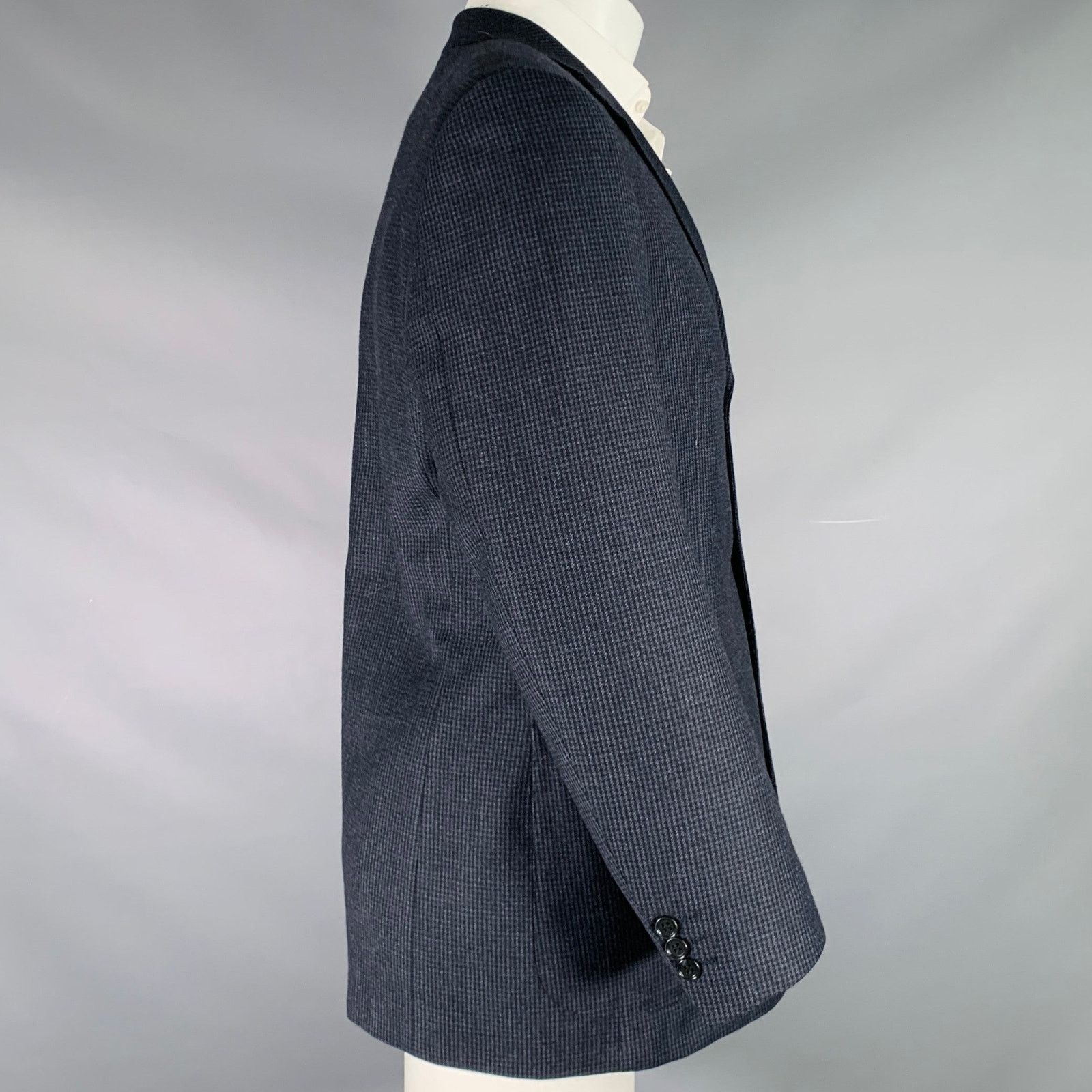 U.S. Polo Assn. POLO Black Navy Wool Houndstooth Sport Coat Size 40R - 3 Thumbnail