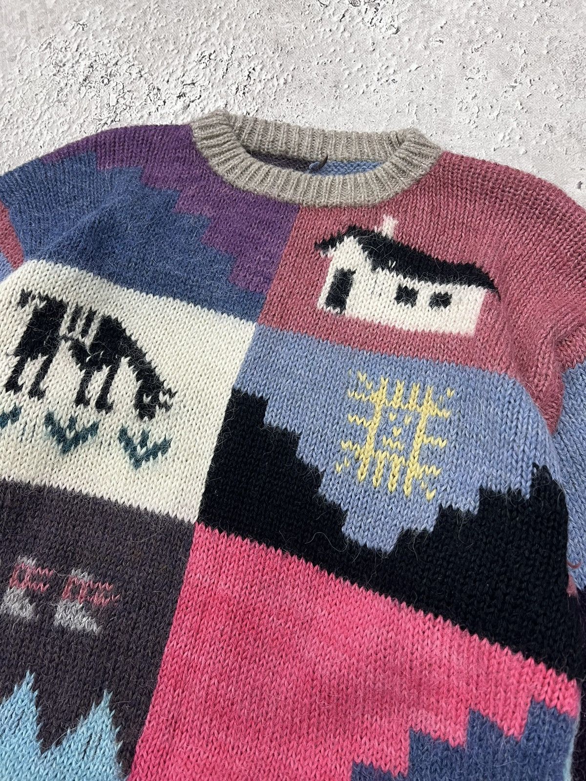 Vintage Japanese Modern Art AOP Knit Sweater VTG 80s Vaporwave Size US M / EU 48-50 / 2 - 5 Thumbnail