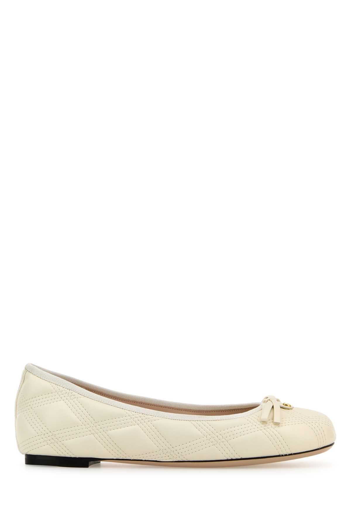 Valentino Ivory Leather Ballerinas Size US 8 / IT 38 - 1 Thumbnail