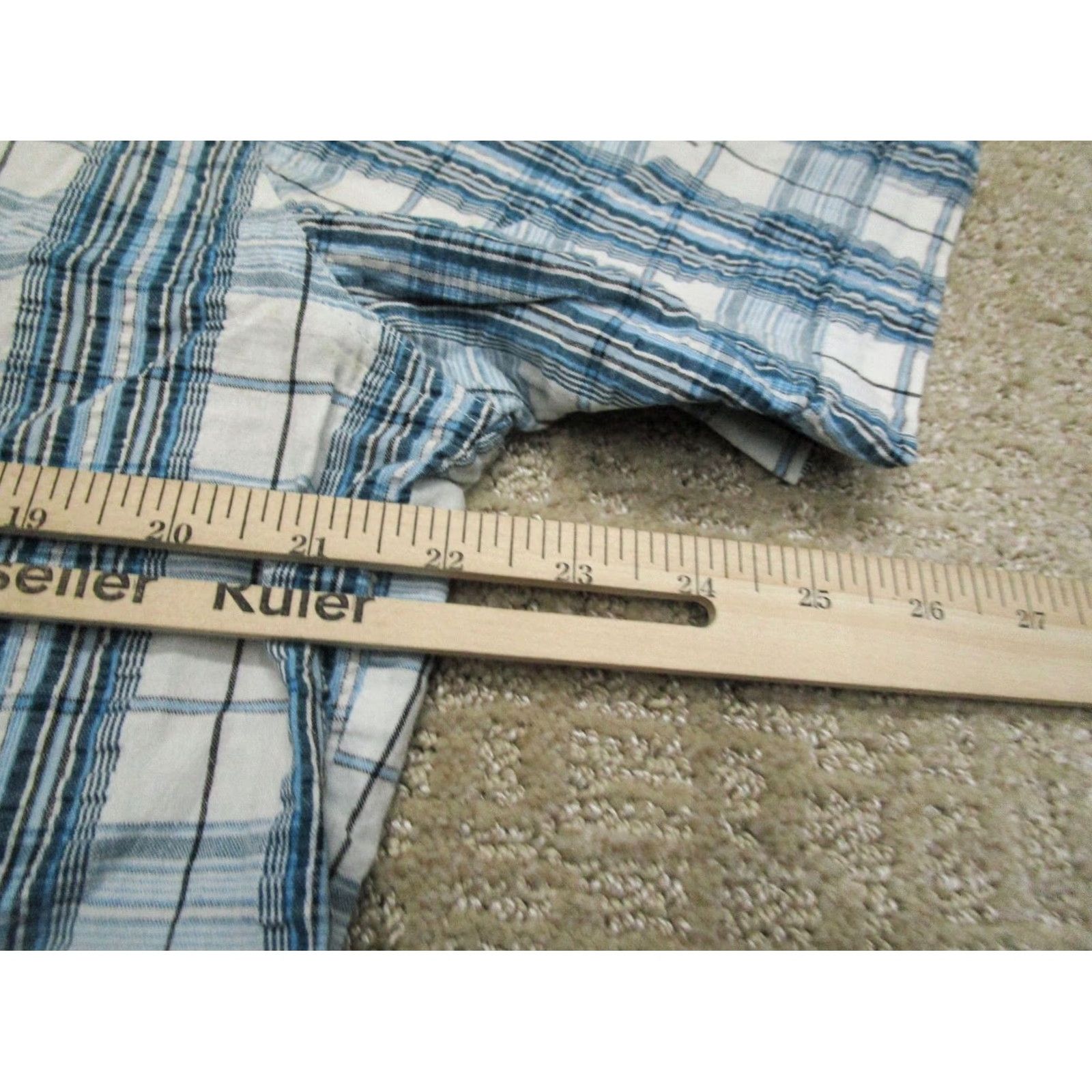 Vintage Kuhl Shirt Men Large Blue Tartan Plaid Short Sleeve Button Up Hiking Fishing Size US L / EU 52-54 / 3 - 5 Thumbnail