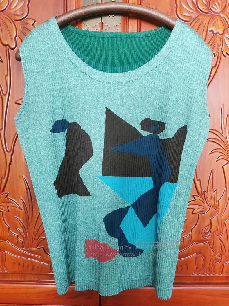 Issey Miyake Issey Miyake Blue Tank Top Size L / US 10 / IT 46 - 1 Thumbnail
