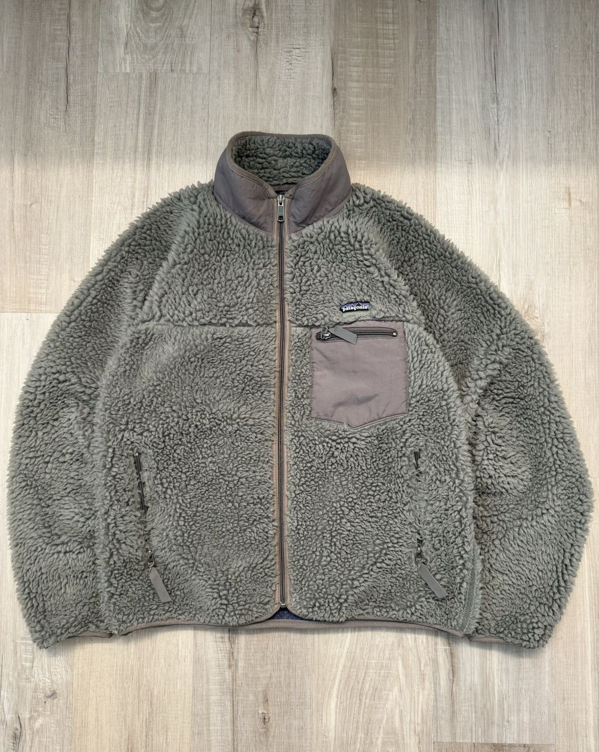 Pre-owned Patagonia 2002 Retro X Deep Pile Fleece Ash Green | ModeSens