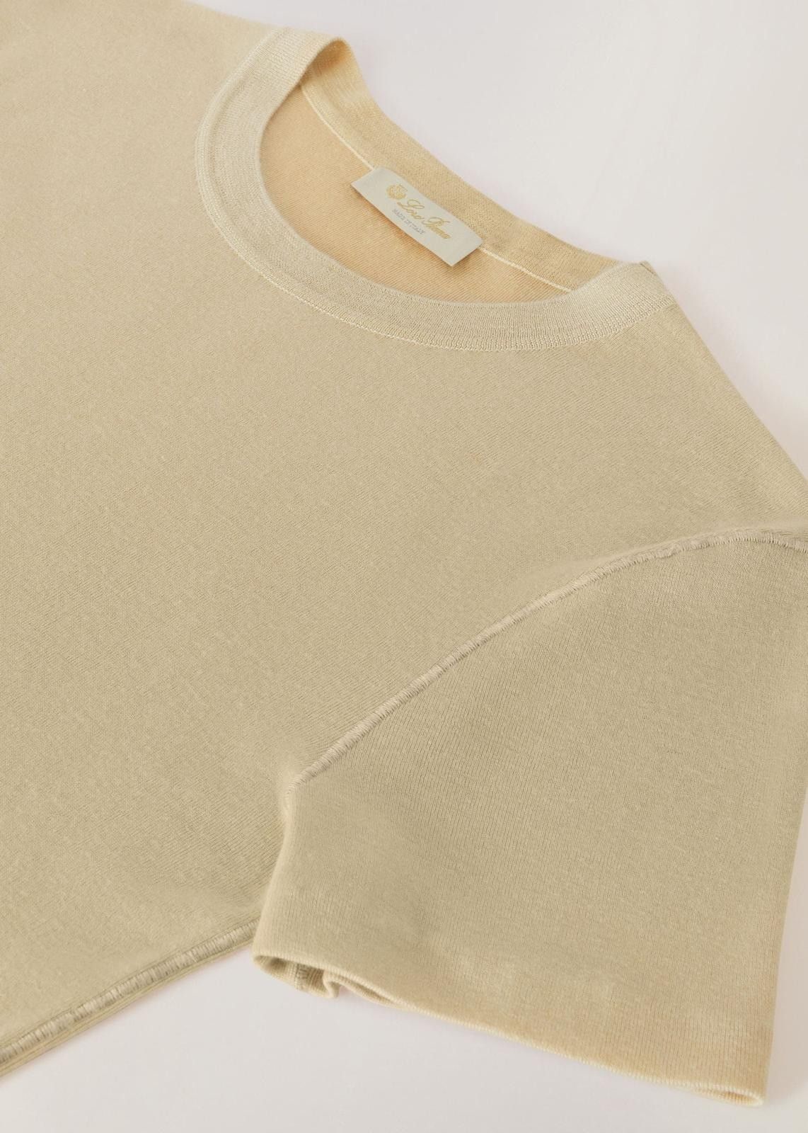 Loro Piana o1srvl11e1024 Cocooning Sedona Short Sleeve T-Shirt in Beige Size XL / US 12-14 / IT 48-50 - 5 Thumbnail