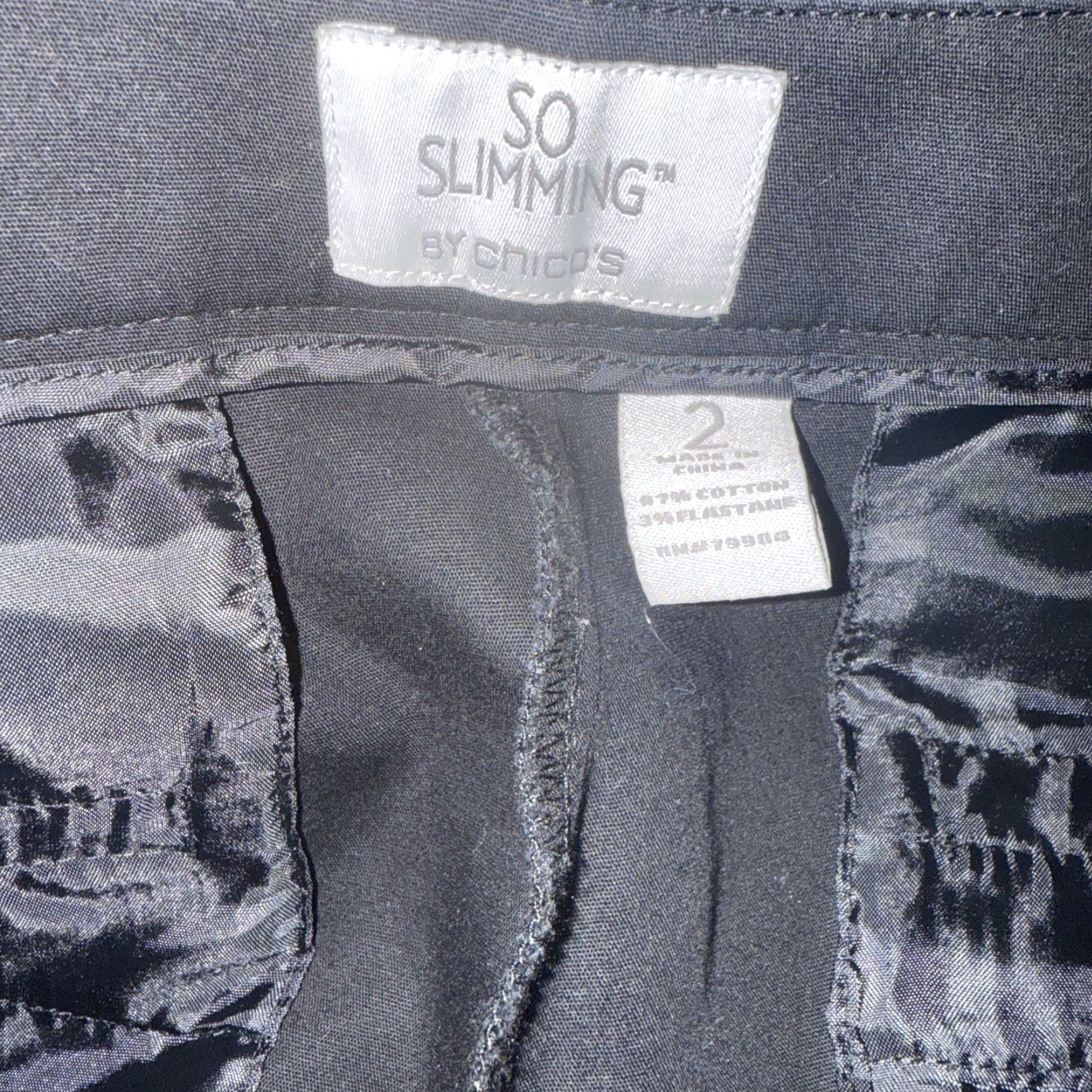 Vintage Chico's So Slimming Straight Career Dress Ankle Pants Women’s Size 2 Black Size 26" / US 2 / IT 38 - 3 Thumbnail