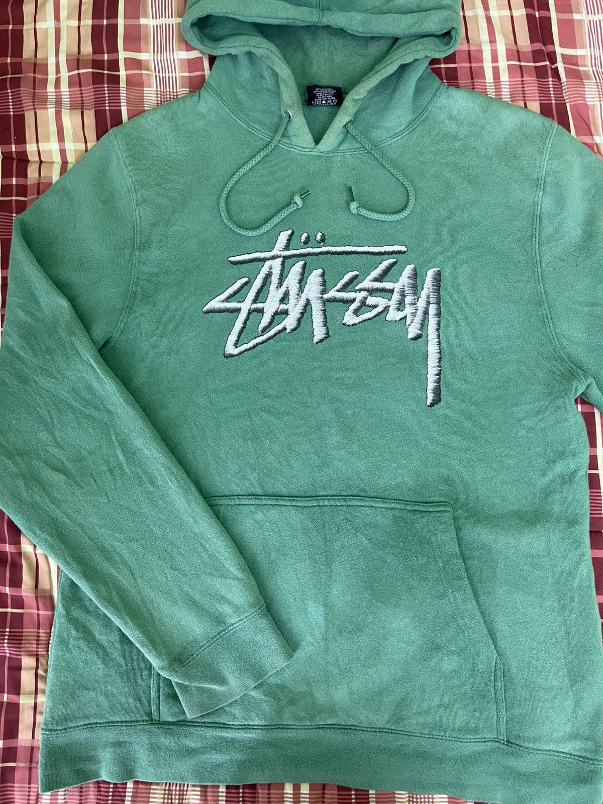 Stussy Vintage Stussy Big Stock Hoodie Pale Dark Green Size US M / EU 48-50 / 2 - 7 Thumbnail