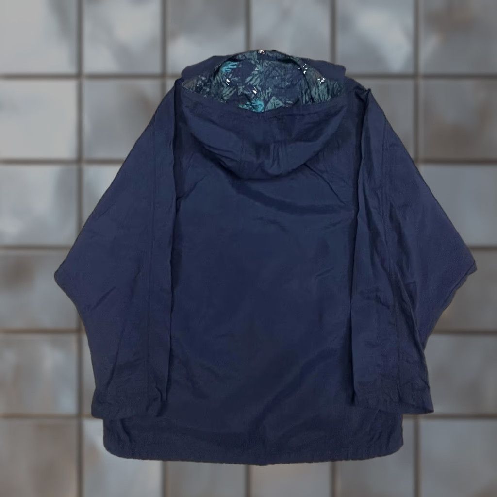 VINTAGE Nike Jacket Womens Small Navy Hooded Anorak Windbreaker Gorp 90s RARE