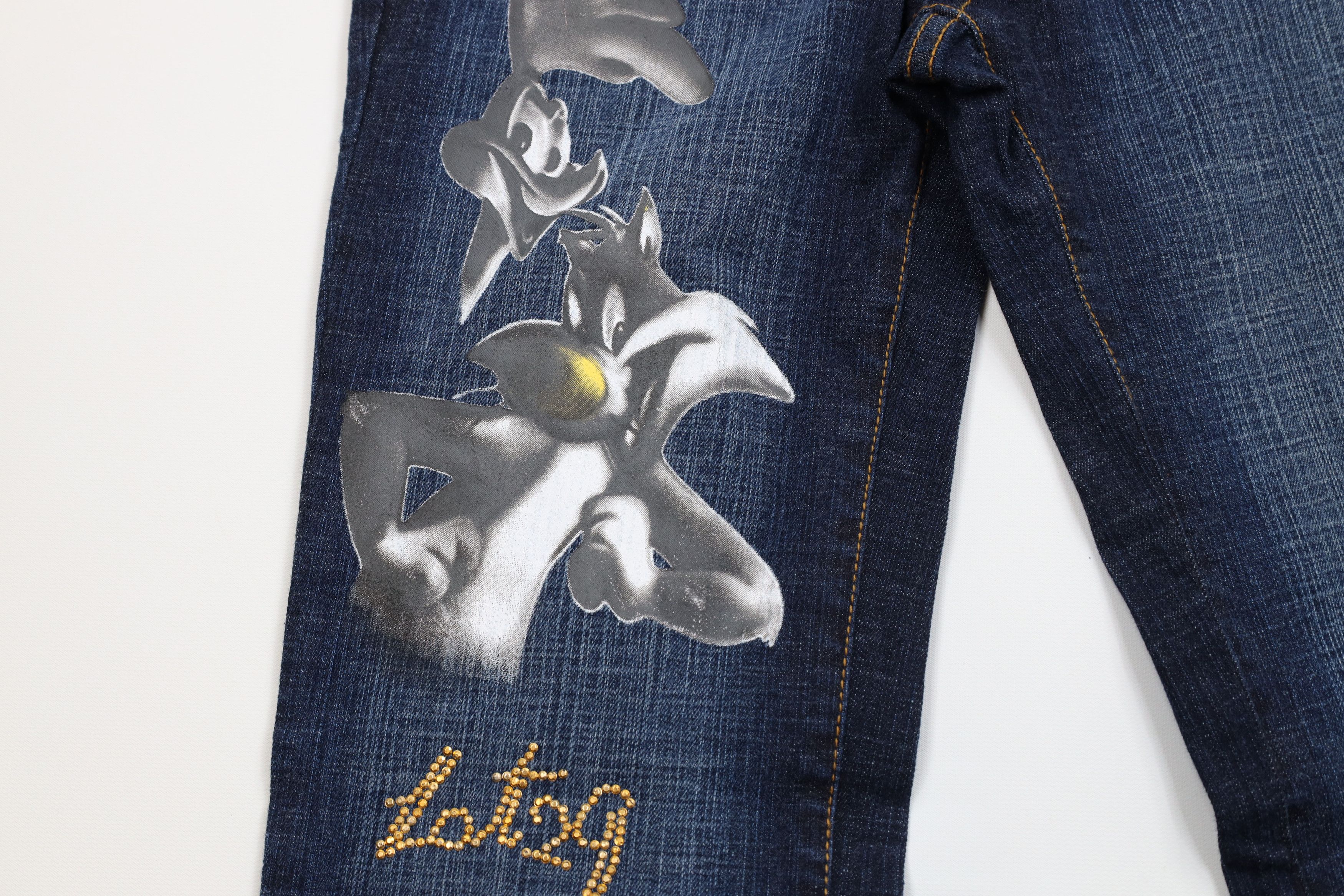 Vintage Deadstock Vintage Y2K Lot 29 Road Runner Flared Jeans Size 27" / US 4 / IT 40 - 6 Thumbnail