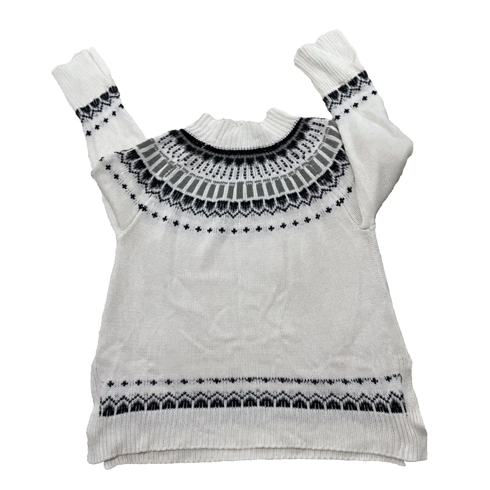 Vintage VINTAGE WORKSHOP Republic Clothing Sweater XL FairIsle Nordic Blue White Knit Jumper XL Size XL / US 12-14 / IT 48-50 - 2 Thumbnail